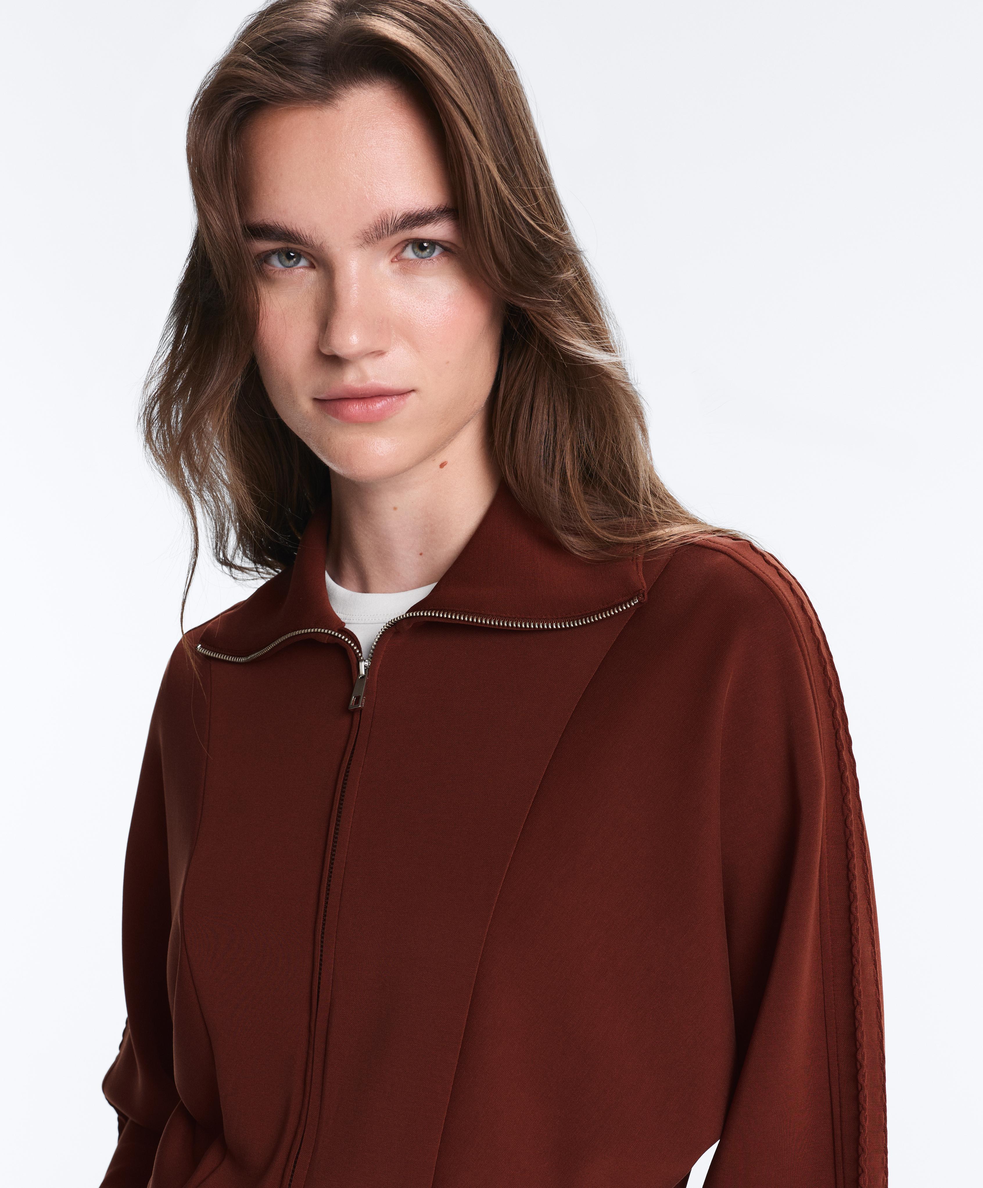 Soft-touch modal bomber jacket — TERRACOTTA