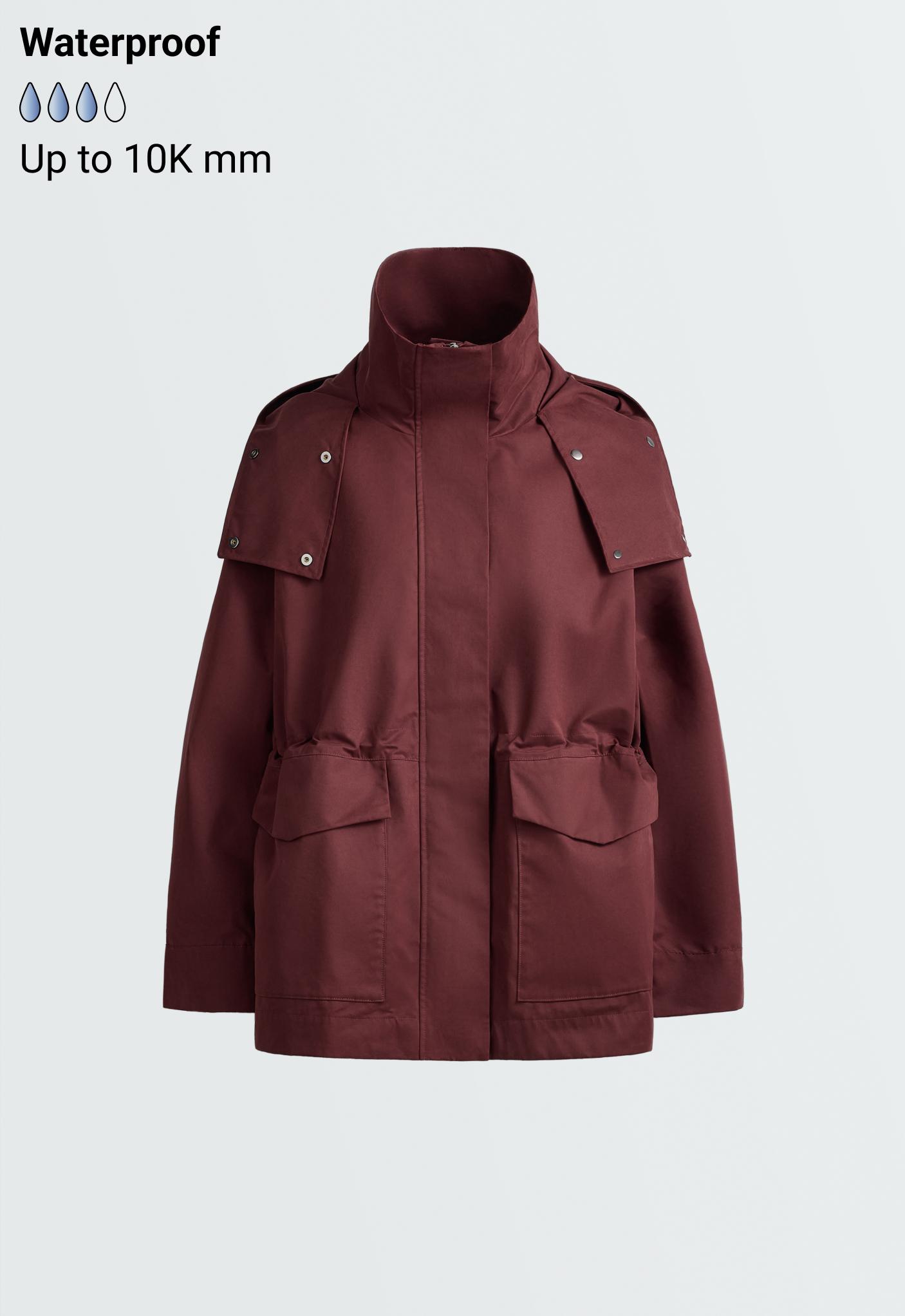A-line 10k waterproof cotton jacket — MAROON