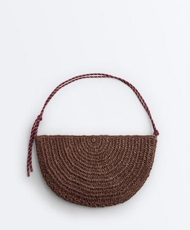 Large raffia-effect bag — BROWN 1