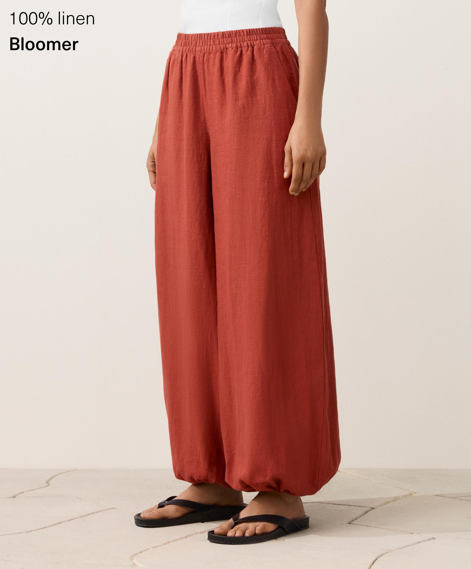 100% linen bloomer trousers