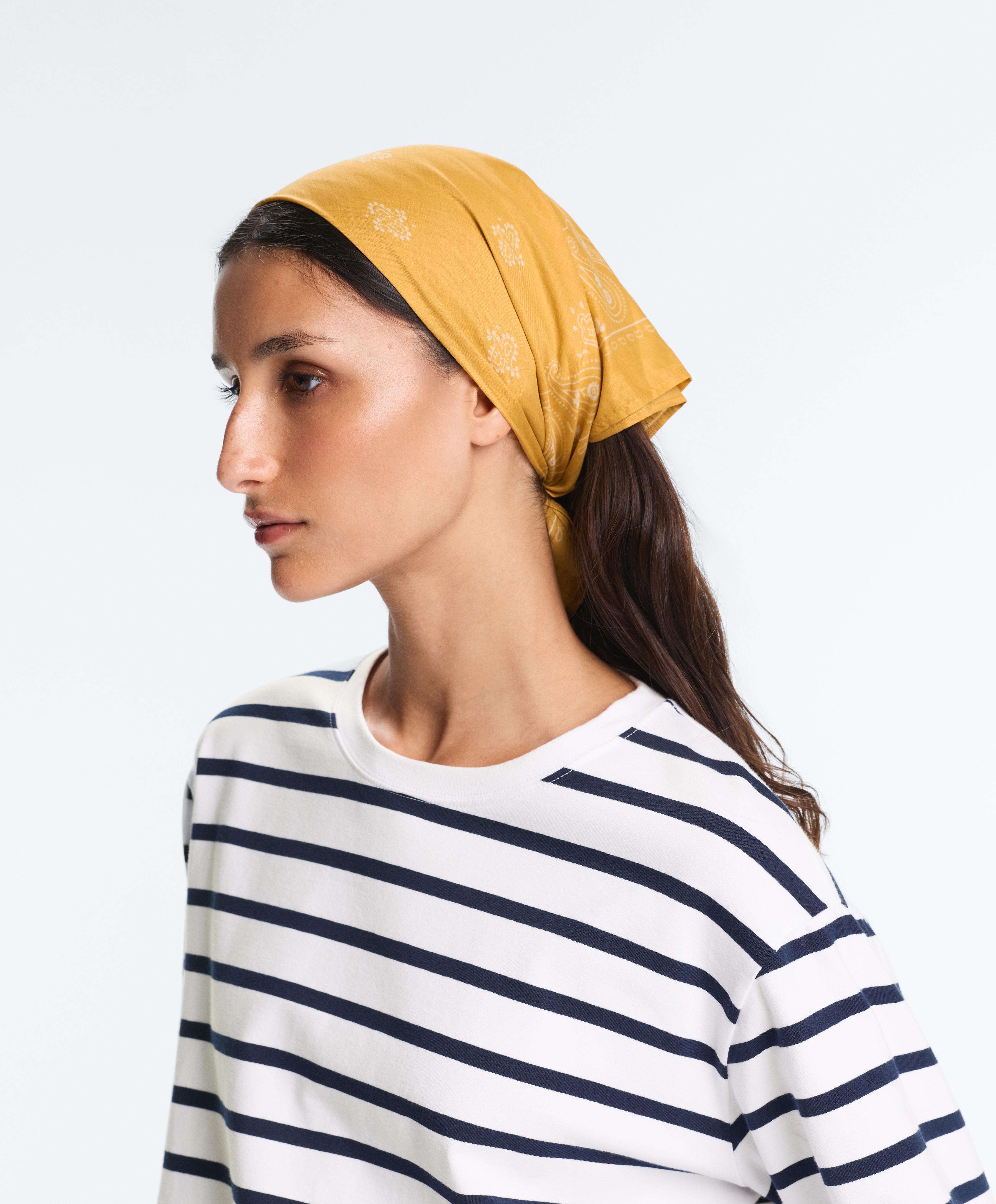 100% cotton print bandana — WASHED YELLOW