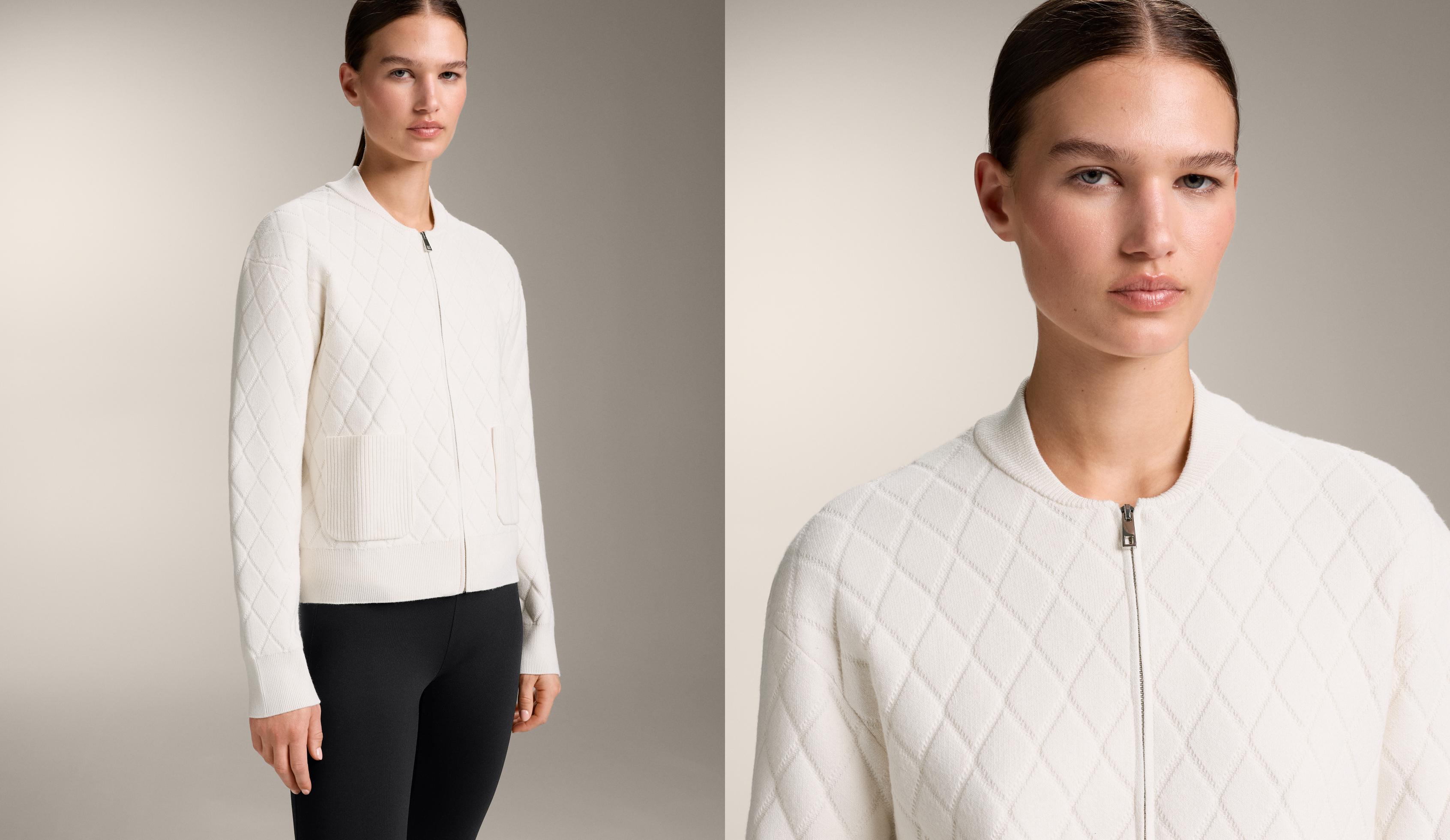 Chaqueta estructura rombos de punto