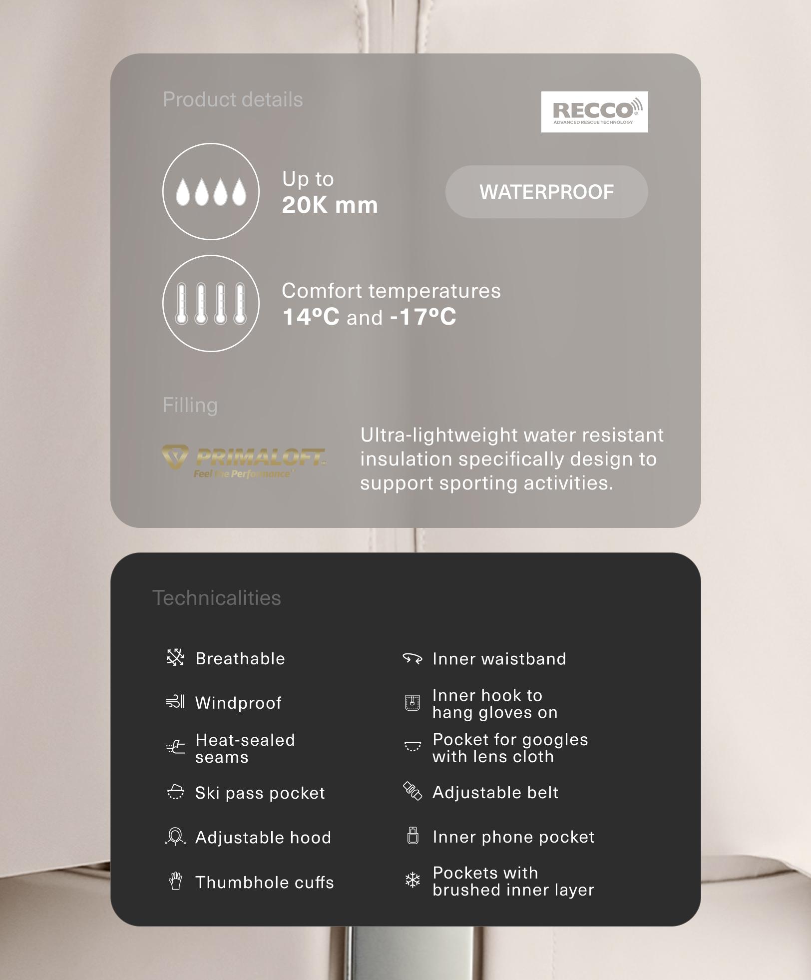 Primaloft® Feel the Performance TM SKI waterproof layered jacket - Sale