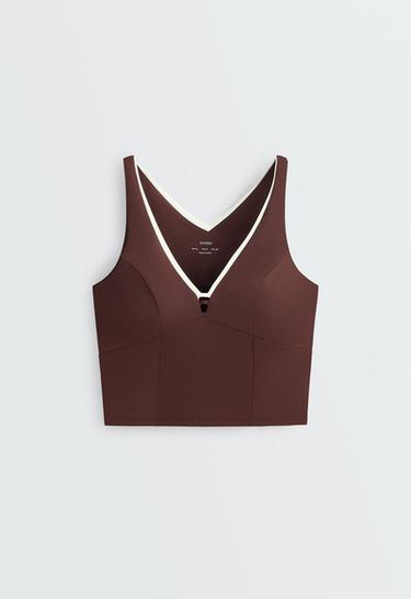 Comfortlux strap tank top V-neck — CHOCOLATE 7