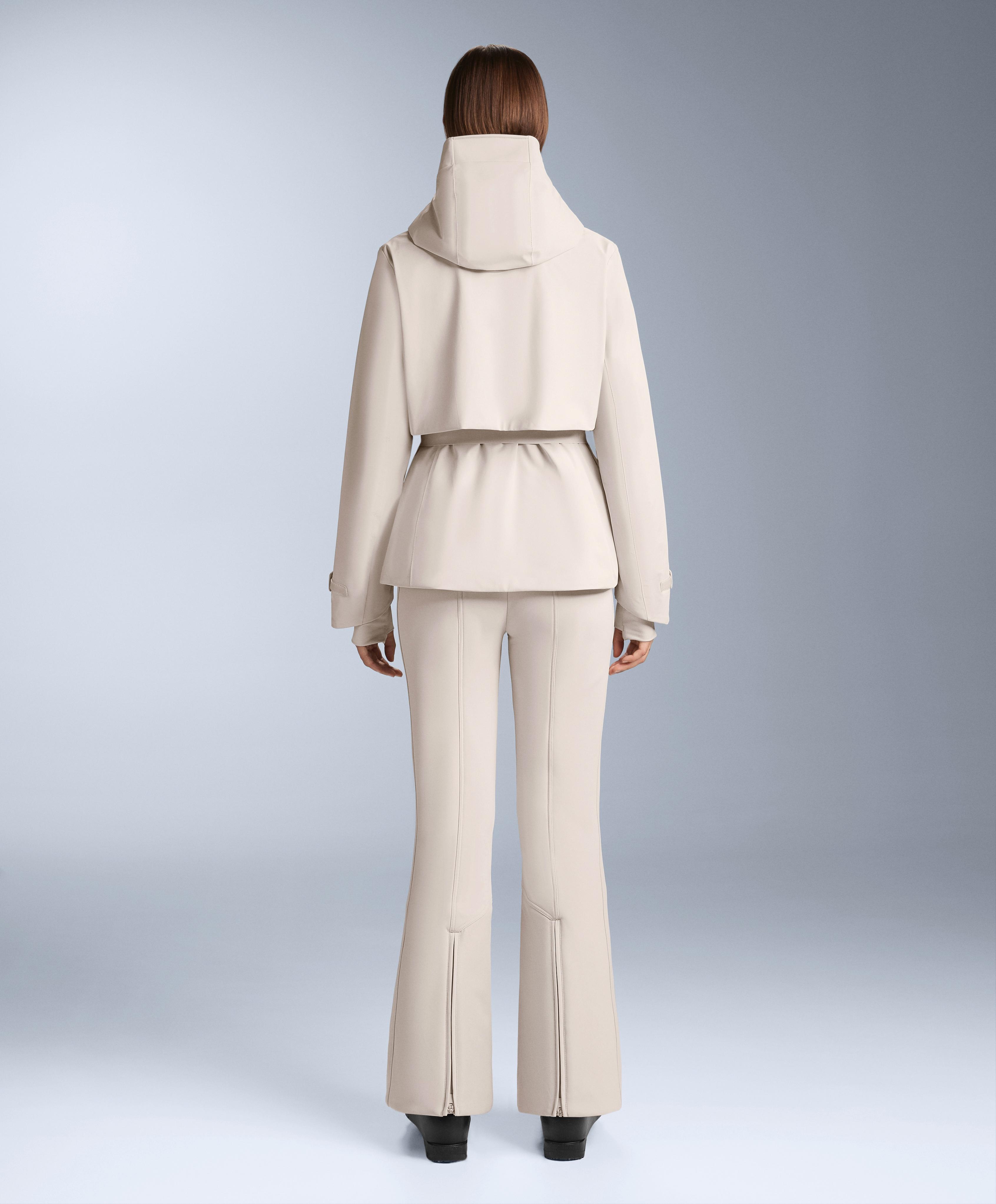 Water-resistant high-rise flare stretch SKI trousers — PALE MINK