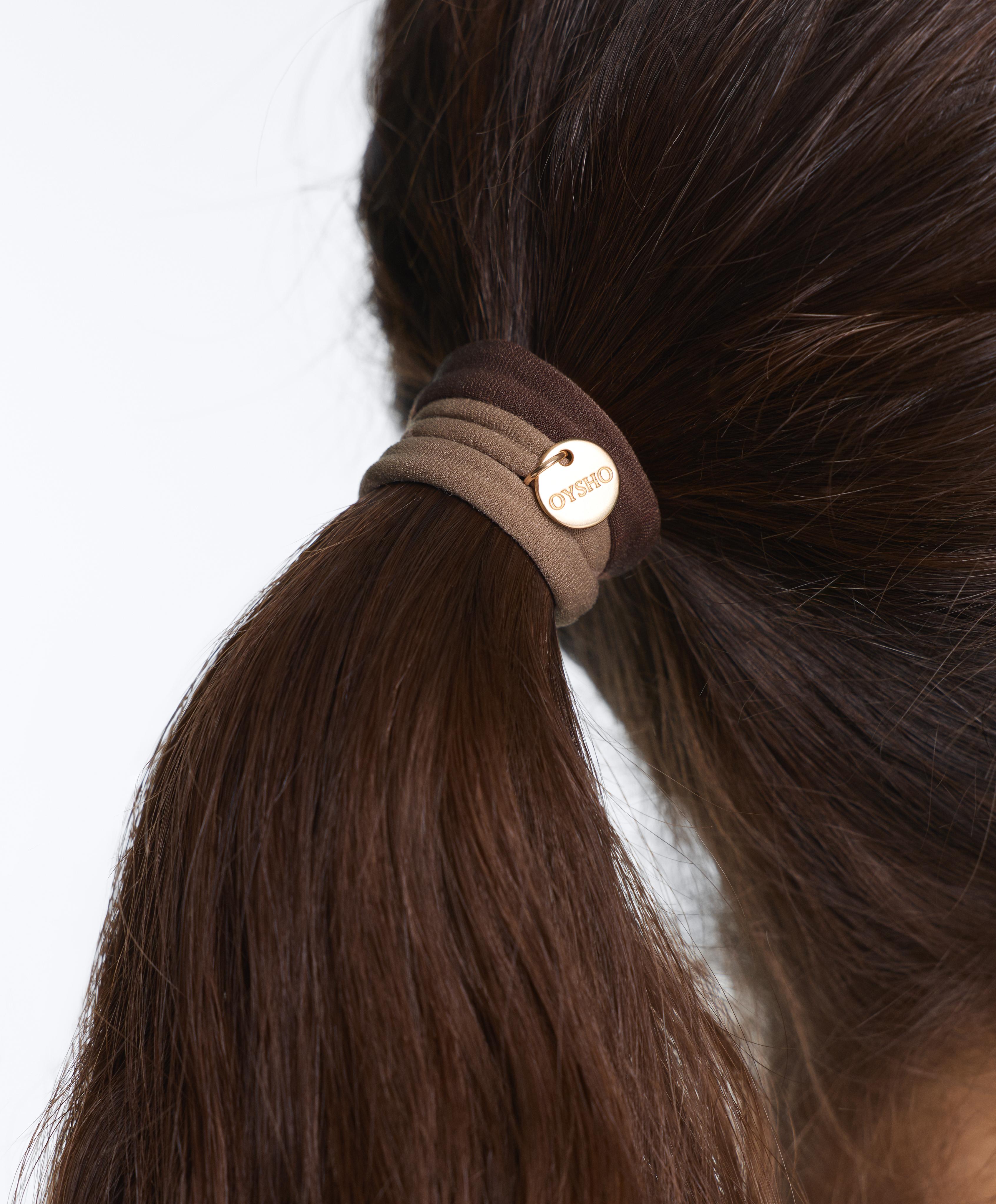 6 Oysho plaque hair ties — ORANGE