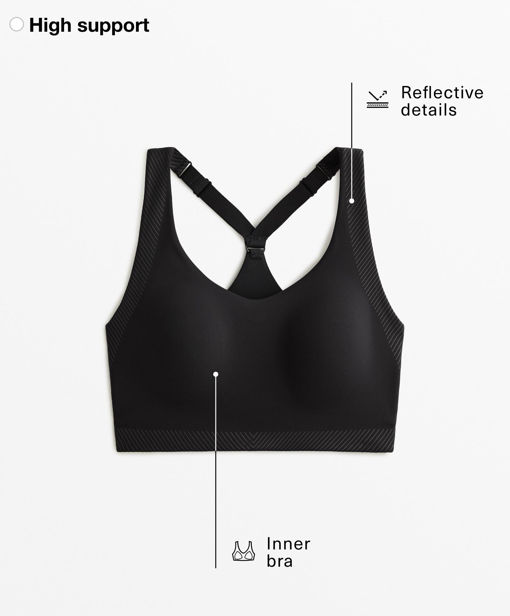 Brassière sport compressive réfléchissante à fort maintien