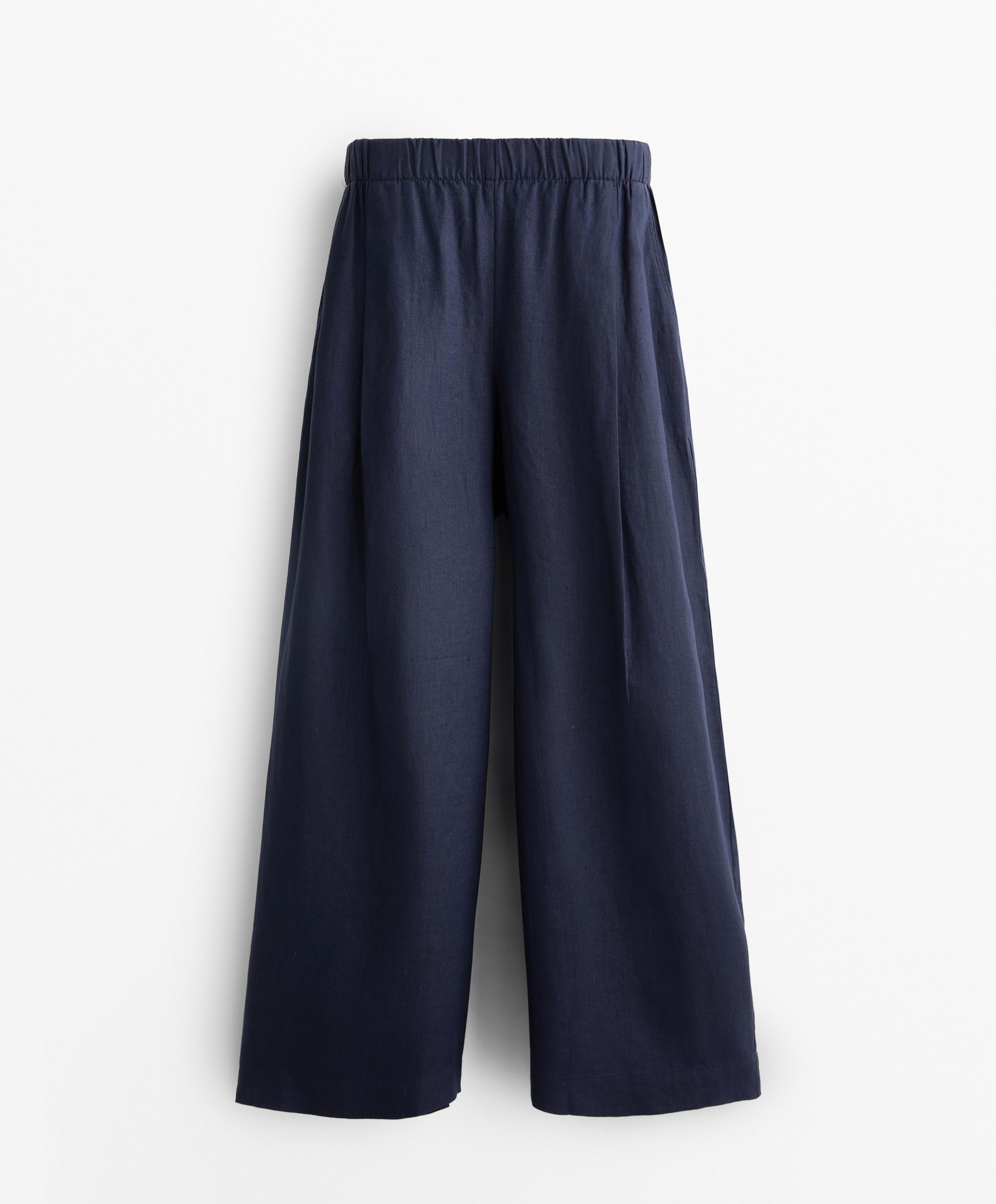 100% linen wide-leg trousers 100% linen wide-leg trousers