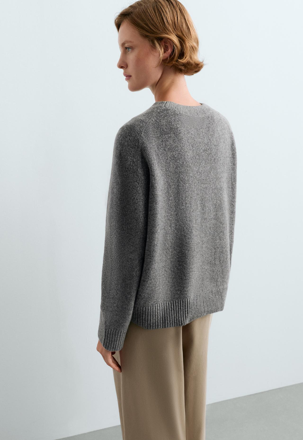 Knit round-neck jumper — MOTTLED GREY MELANGE