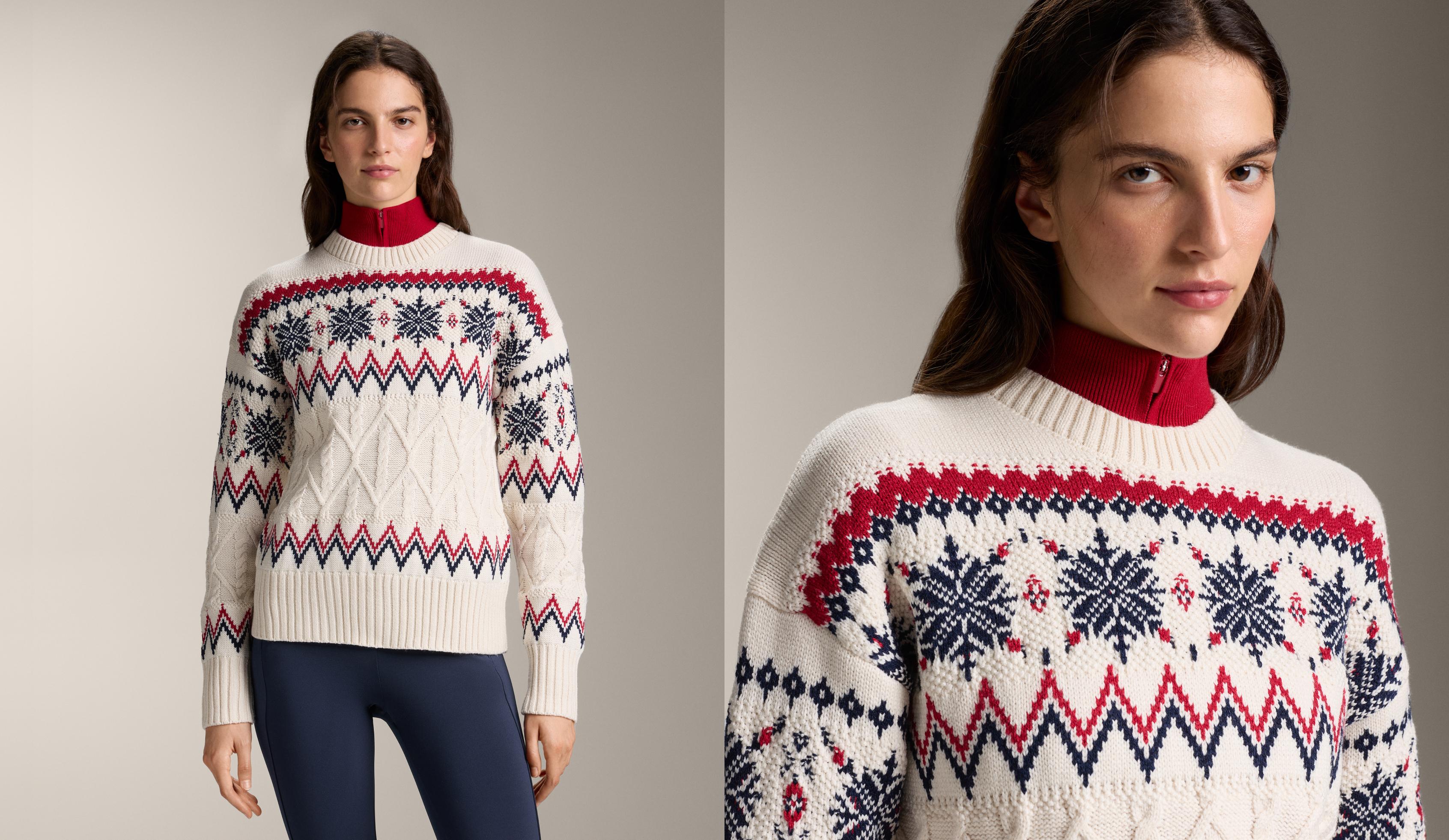 Pull en maille Jacquard flocons de neige