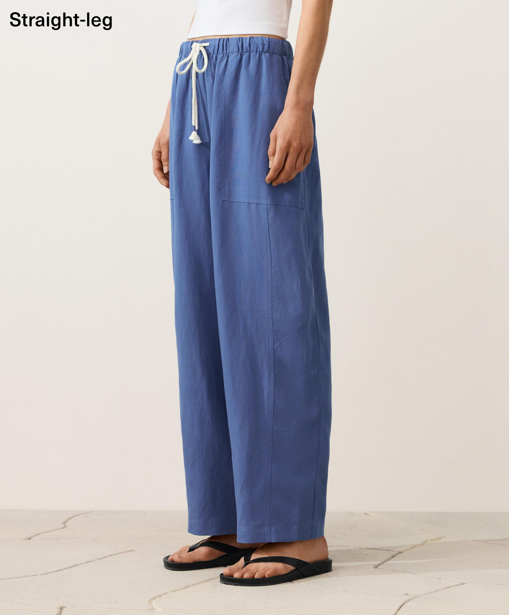 Pantalon droit mélange lyocell et 24 % lin Pantalon droit mélange lyocell et 24 % lin