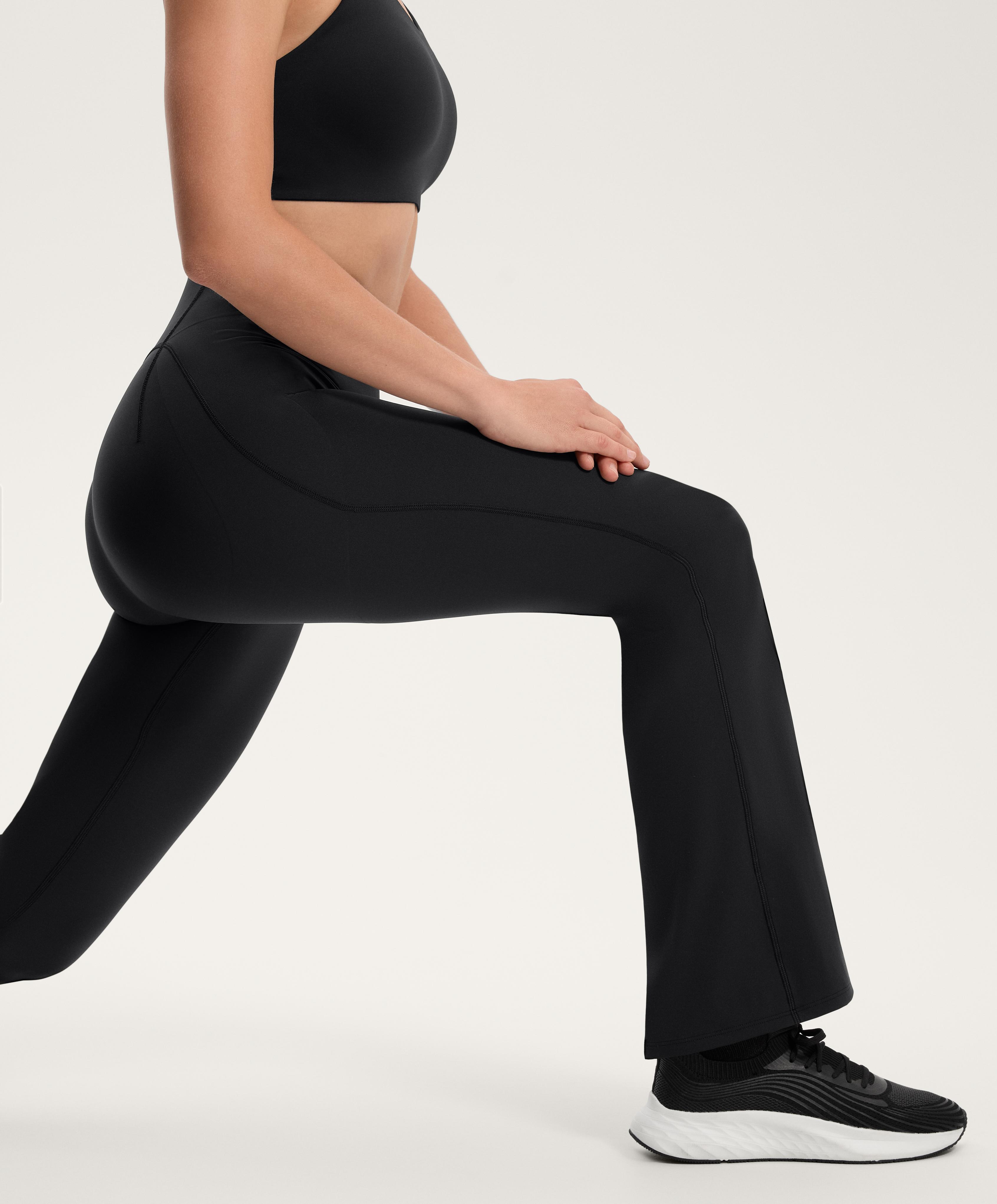 Flared Leggings Oysho Winter Leggings OYSHO FLARE Ski Pants Black