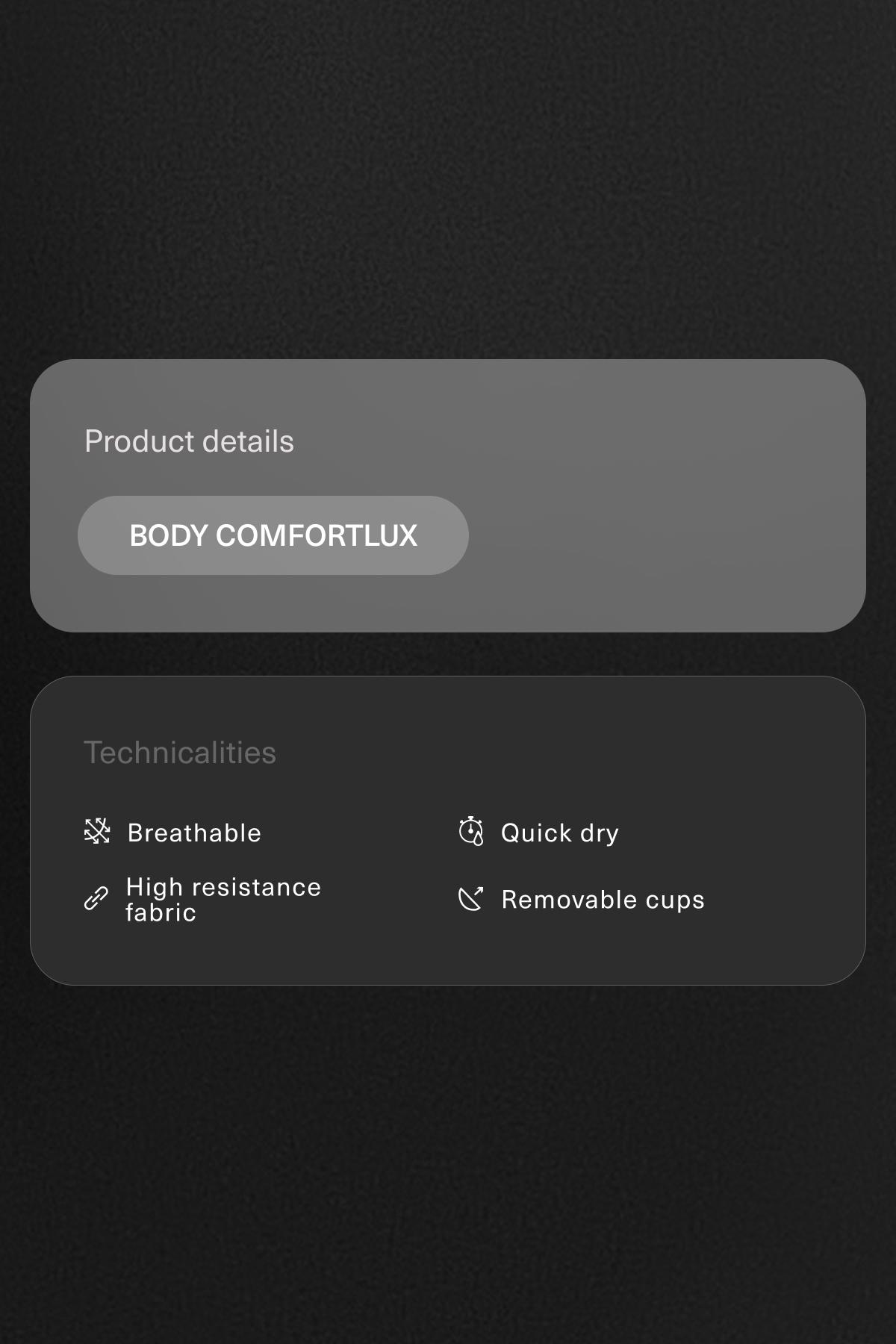 Open-back Comfortlux body — BLACK