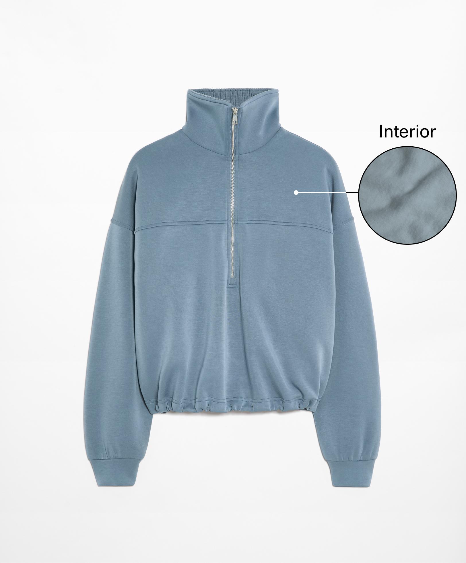 Half-zip sweatshirt with brushed modal