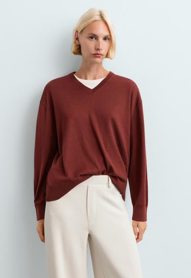 100% Merino wool knit jumper — DARK BRICK 2