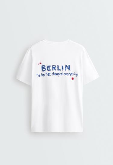 Oversize print cotton blend short-sleeved T-shirt — WHITE  6