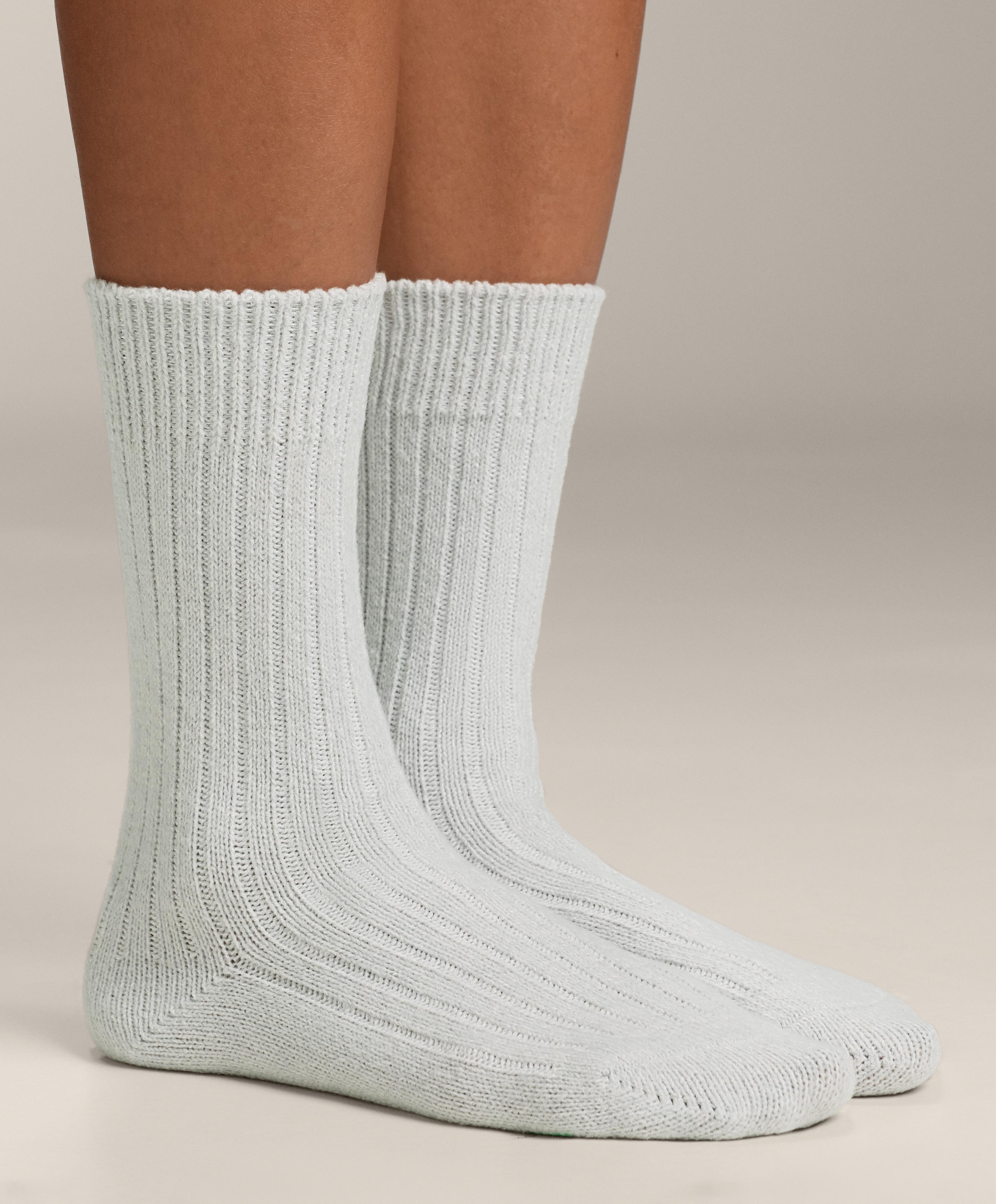 2 Pairs of Classic Ribbed Socks — PALE GREY MELANGE