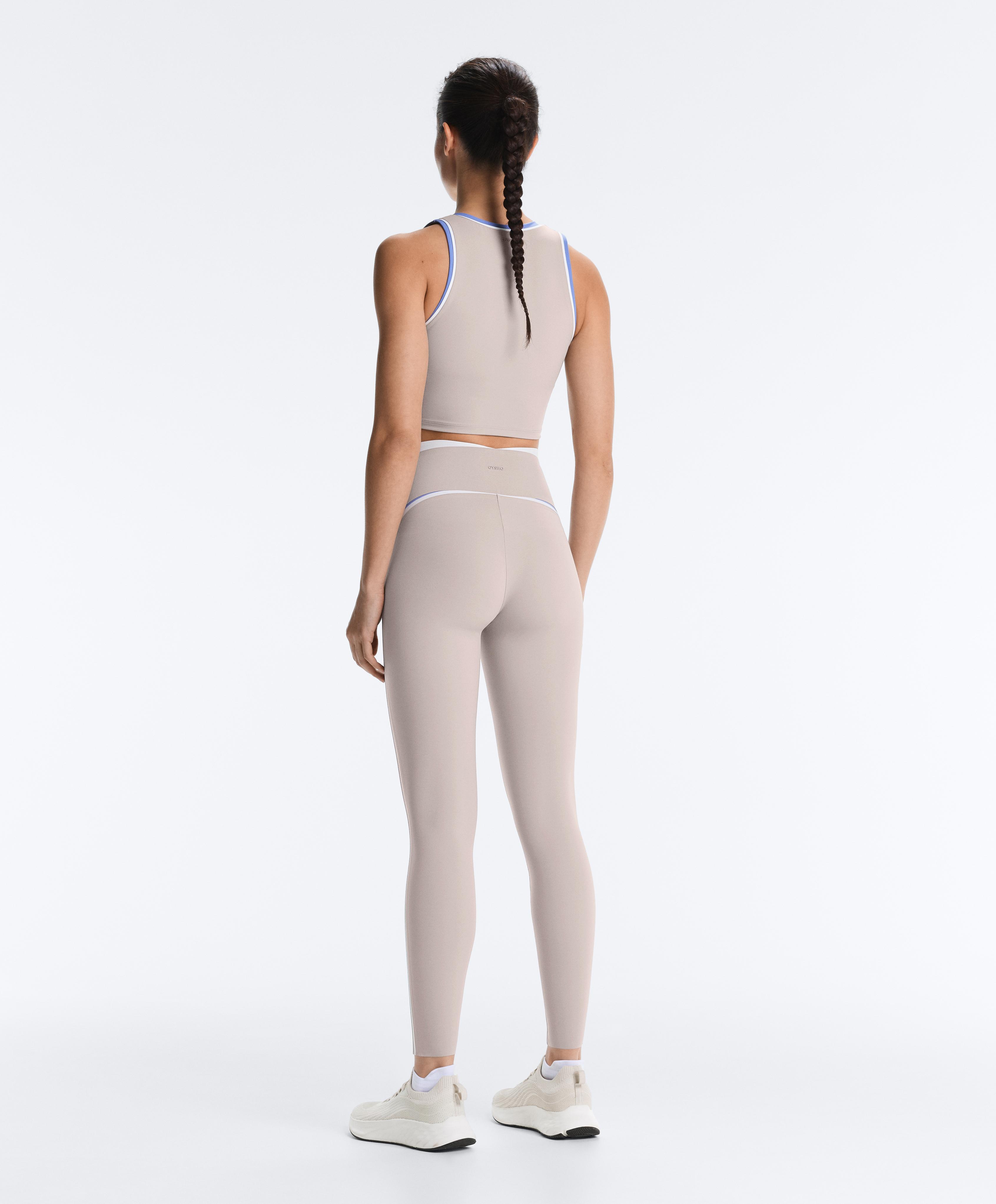 Contrast Compressive Tank Top — PINK-MINK