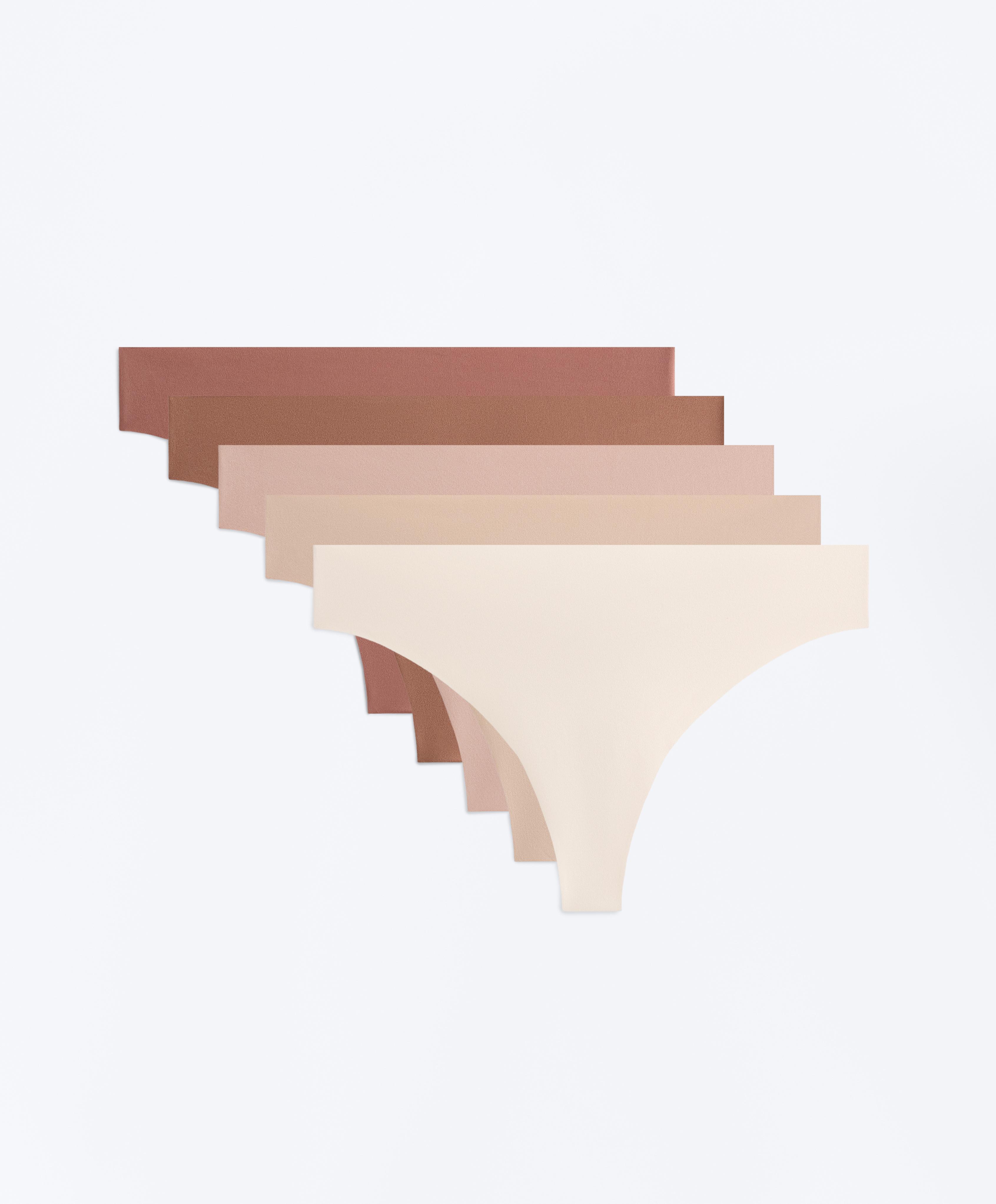 5 PANTONE™ polyamide blend invisible thongs