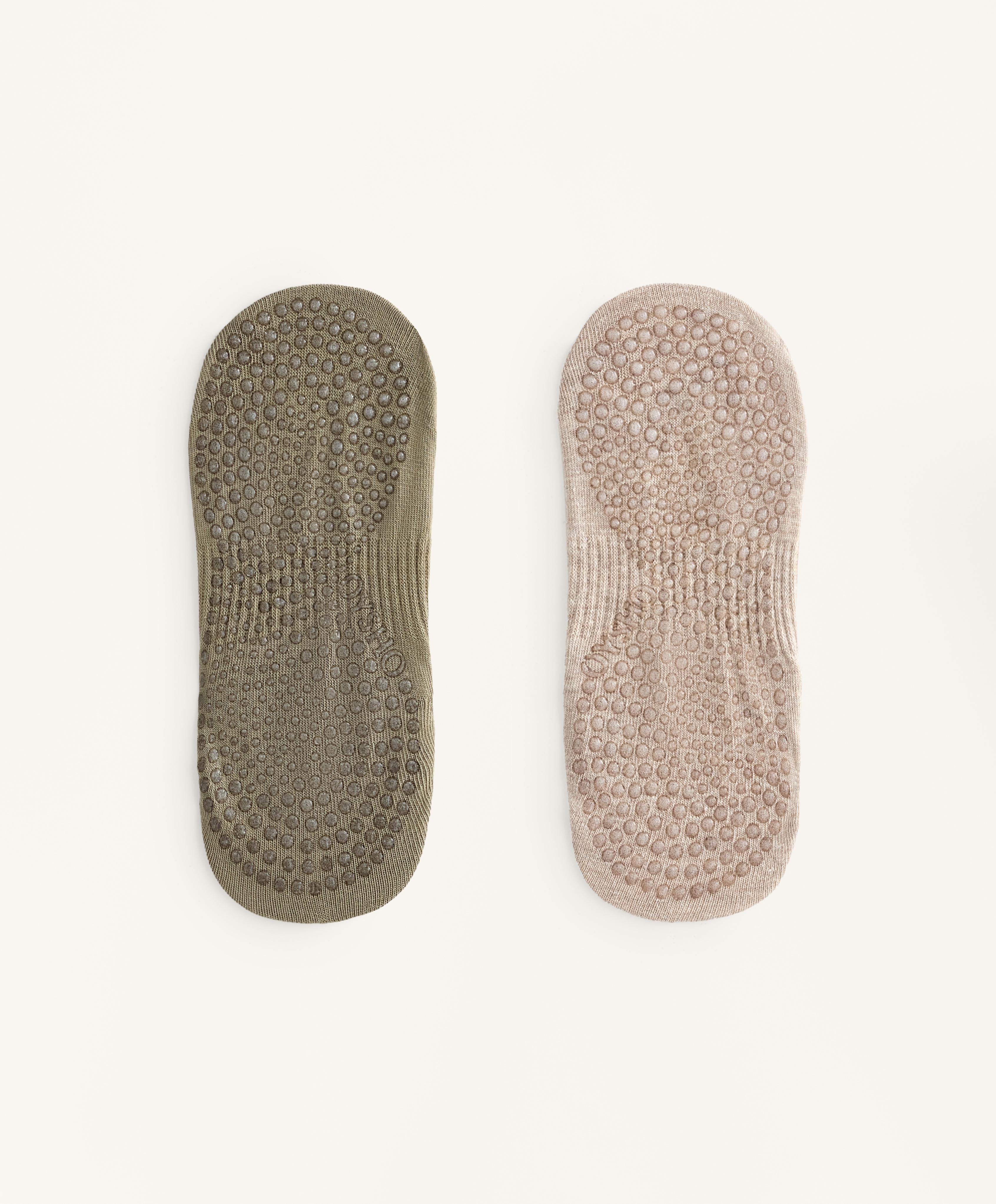 2 pairs of cotton blend yoga and Pilates socks