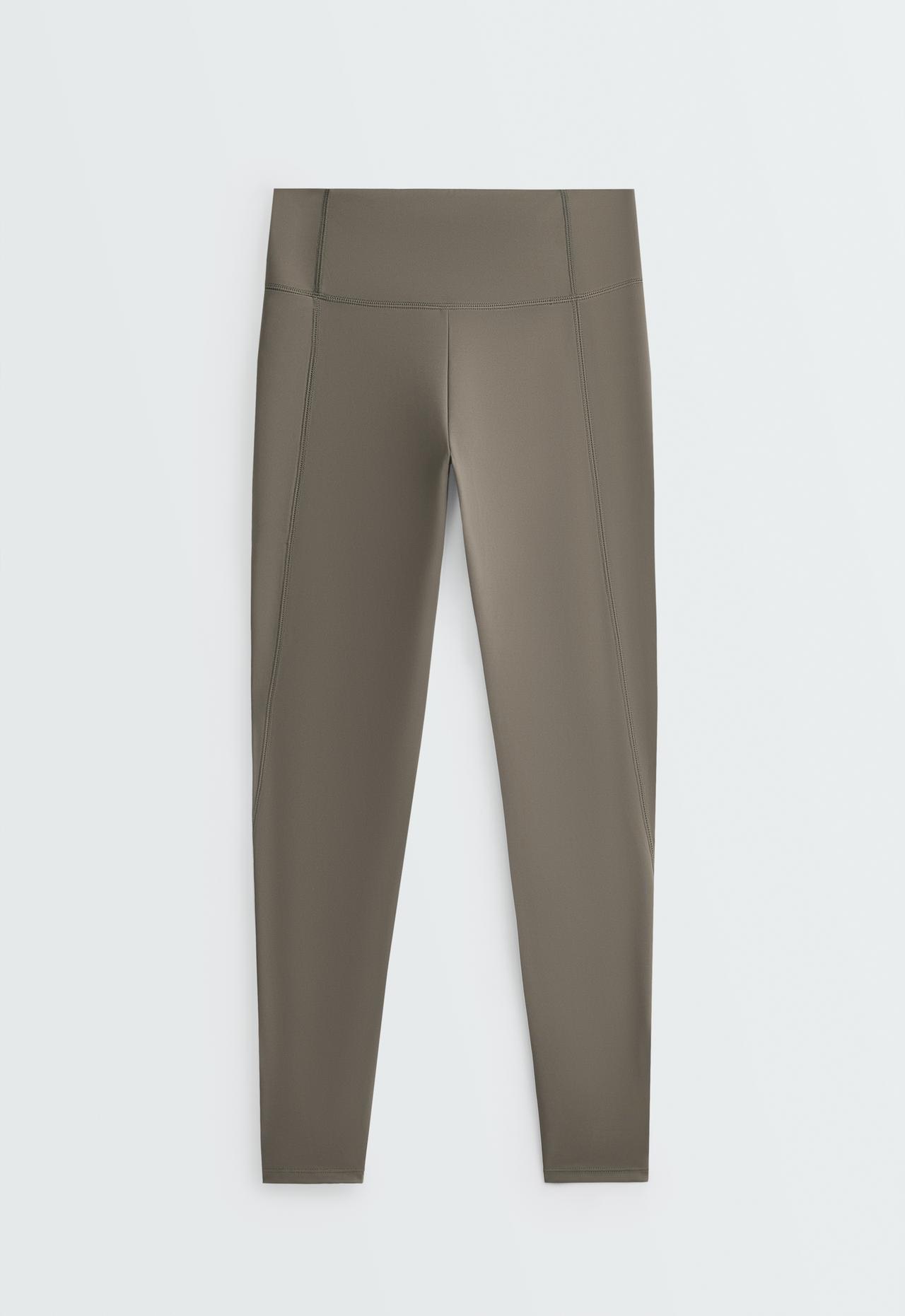 Ankle-length High rise Rapid Dry leggings with pockets — CHARCOAL GREY