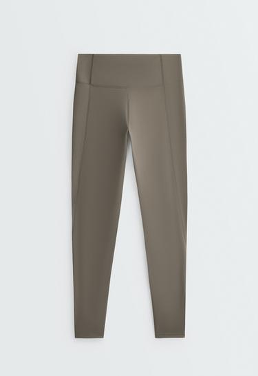 Ankle-length High rise Rapid Dry leggings with pockets — CHARCOAL GREY 7