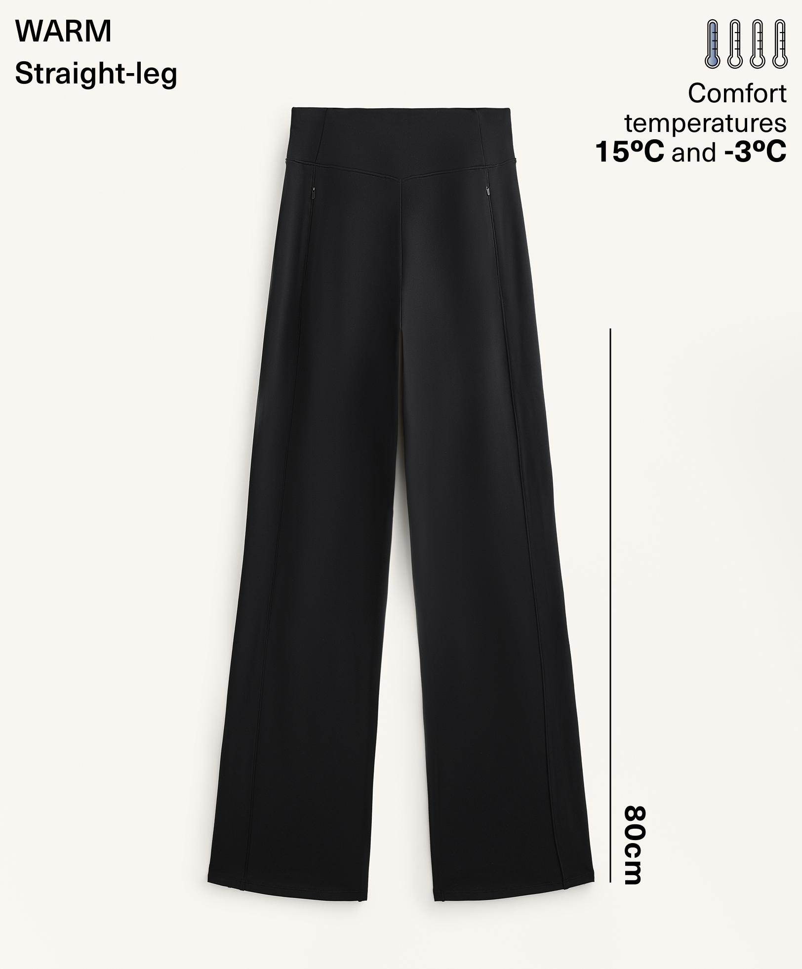 Oysho Düz pantolon High rise Warm fermuarlı