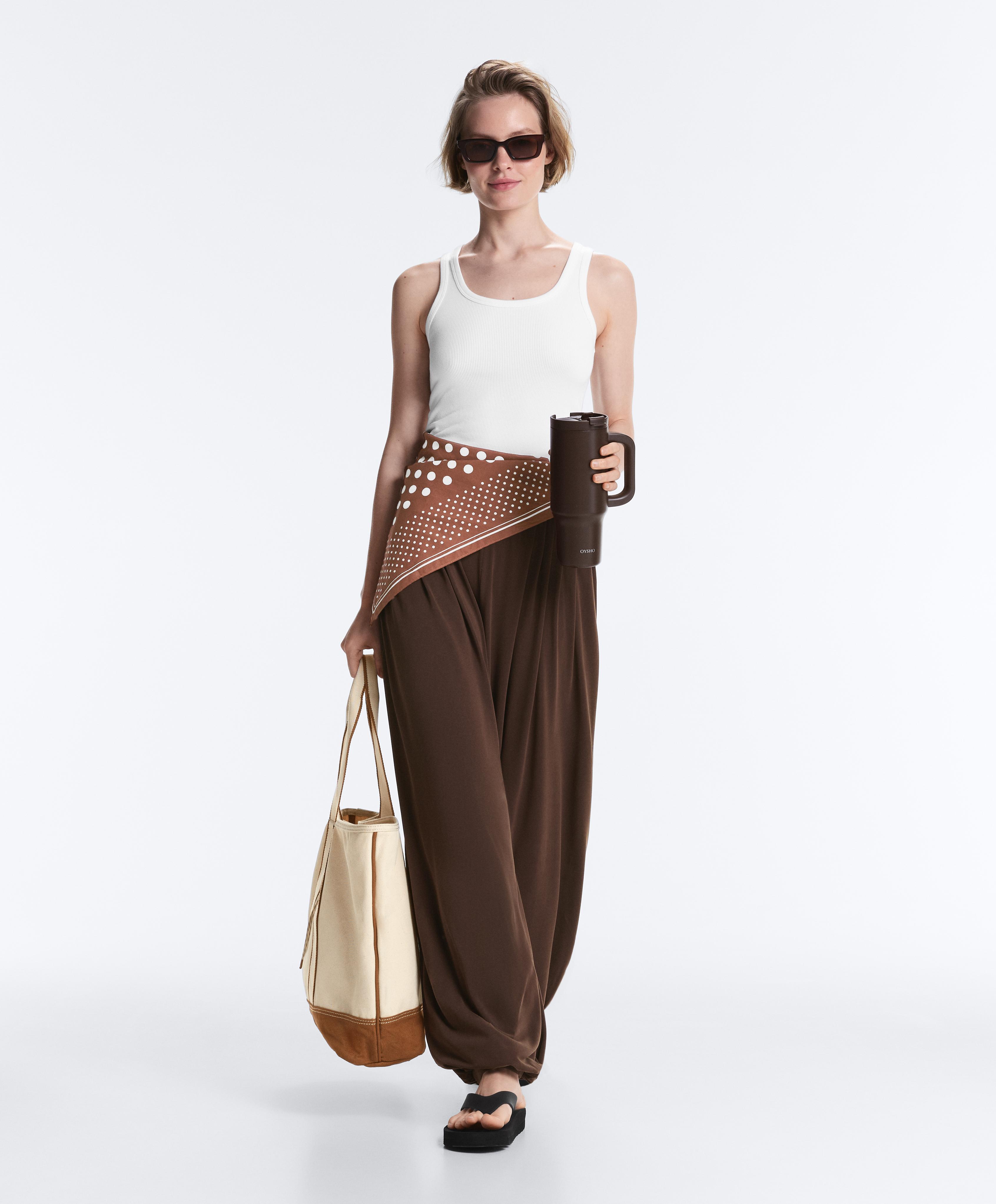 Modal-blend soft-touch joggers — DARK BROWN