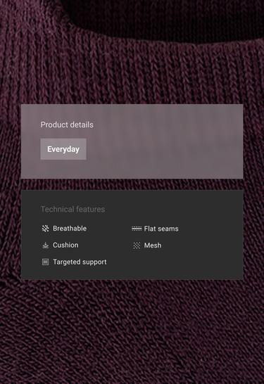 3 pairs of cotton blend Sneaker socks with heel tab — PLUM 2