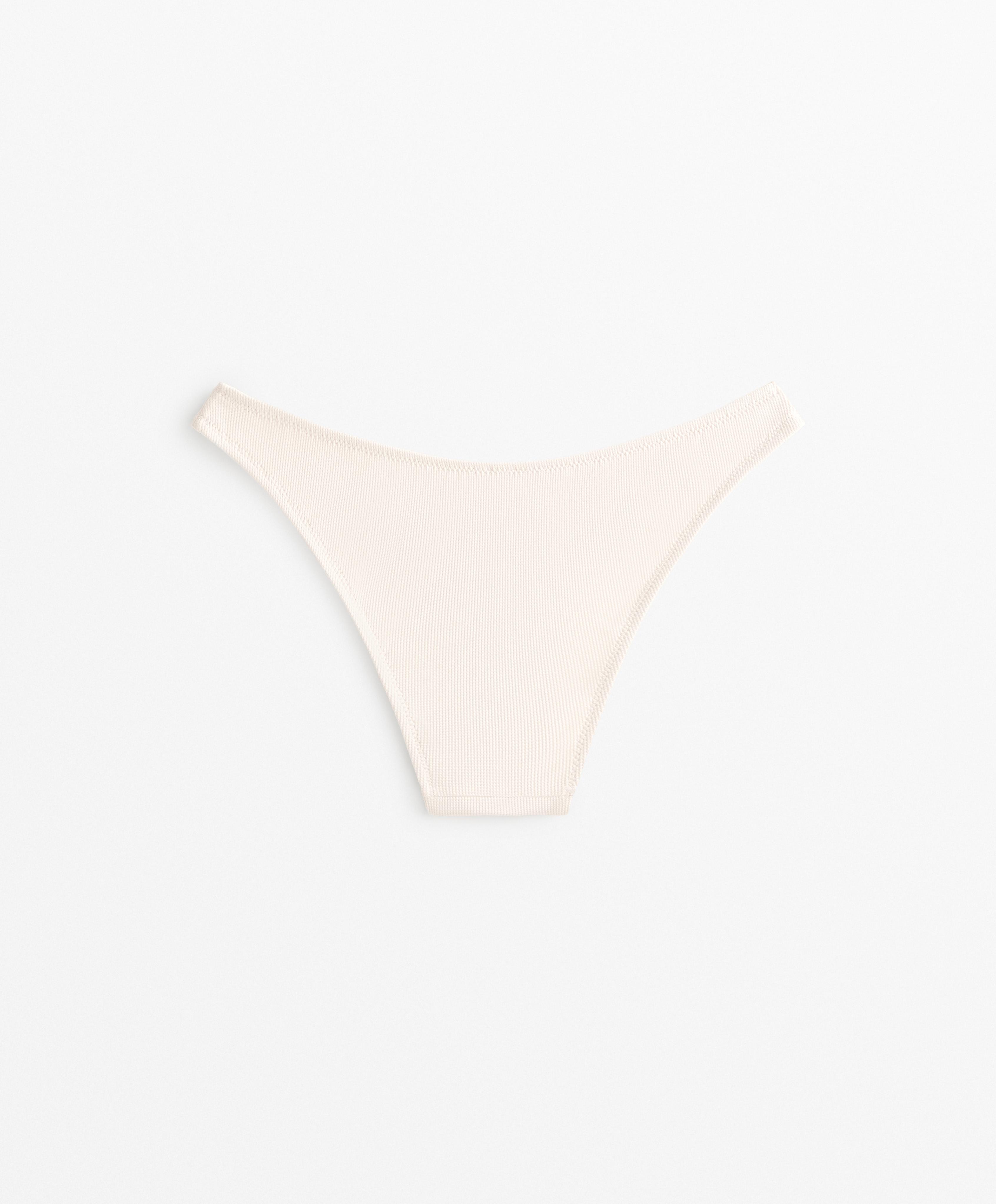 Medium-coverage U-cut piqué bikini briefs