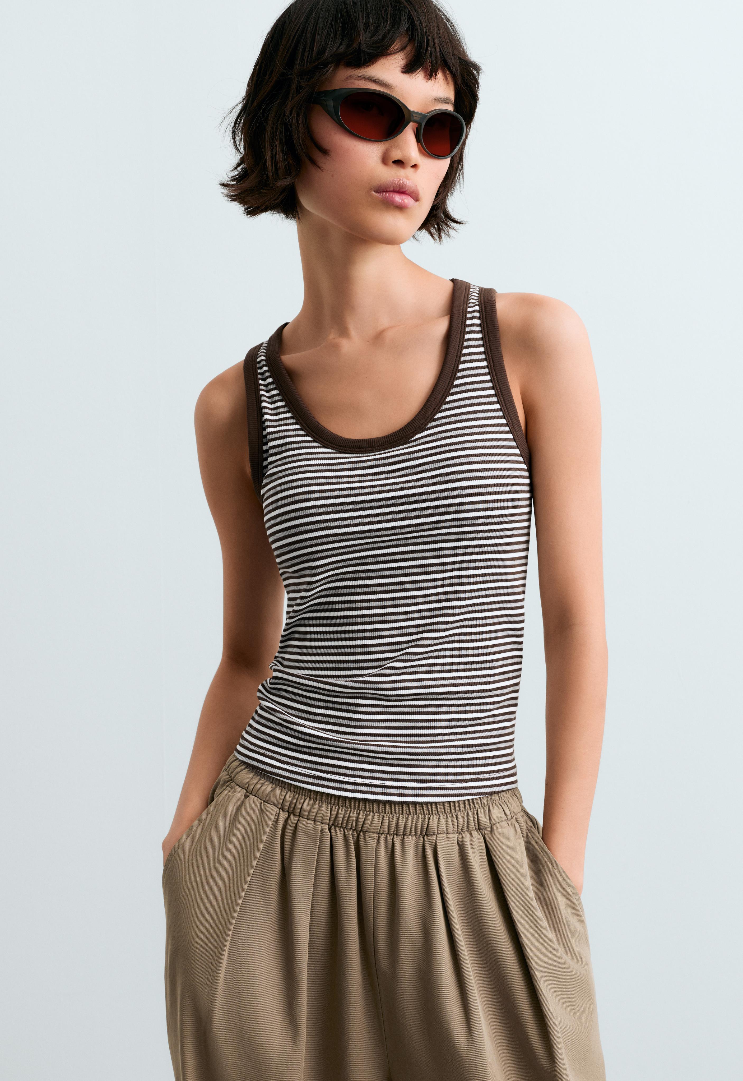 Tank top mezcla modal rib rayas