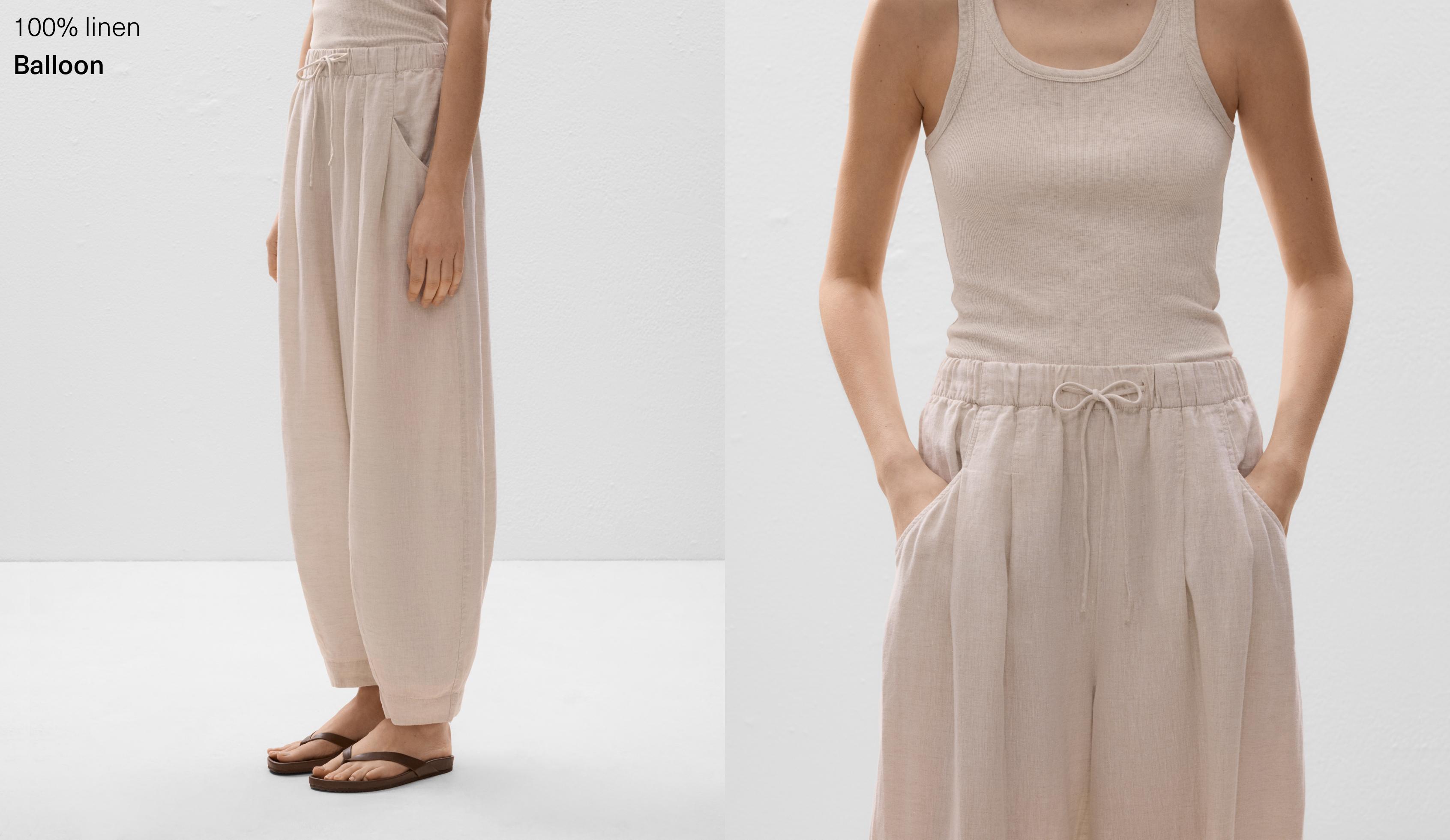 Pantalona balloon od 100% lana