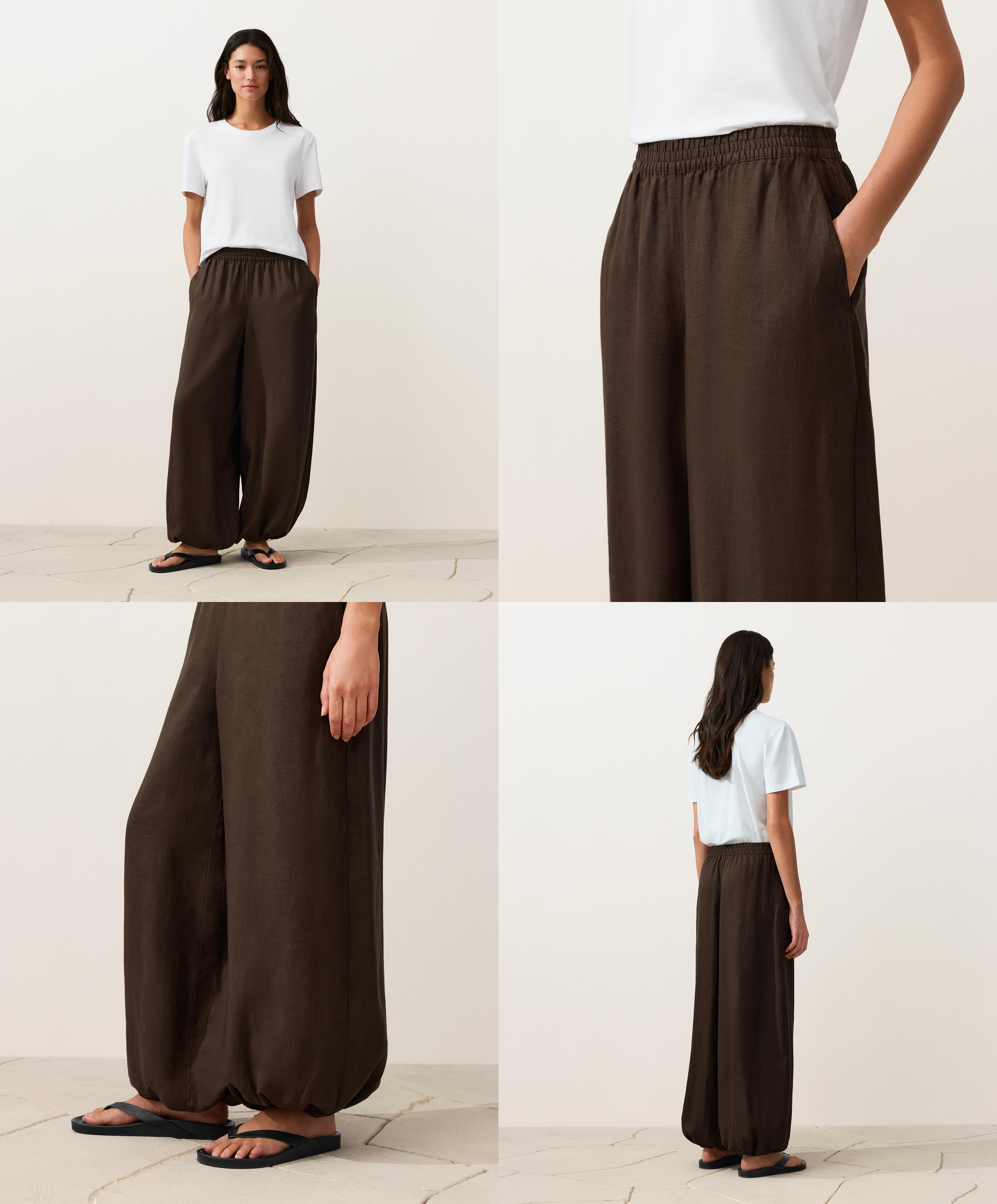100% linen bloomer trousers
