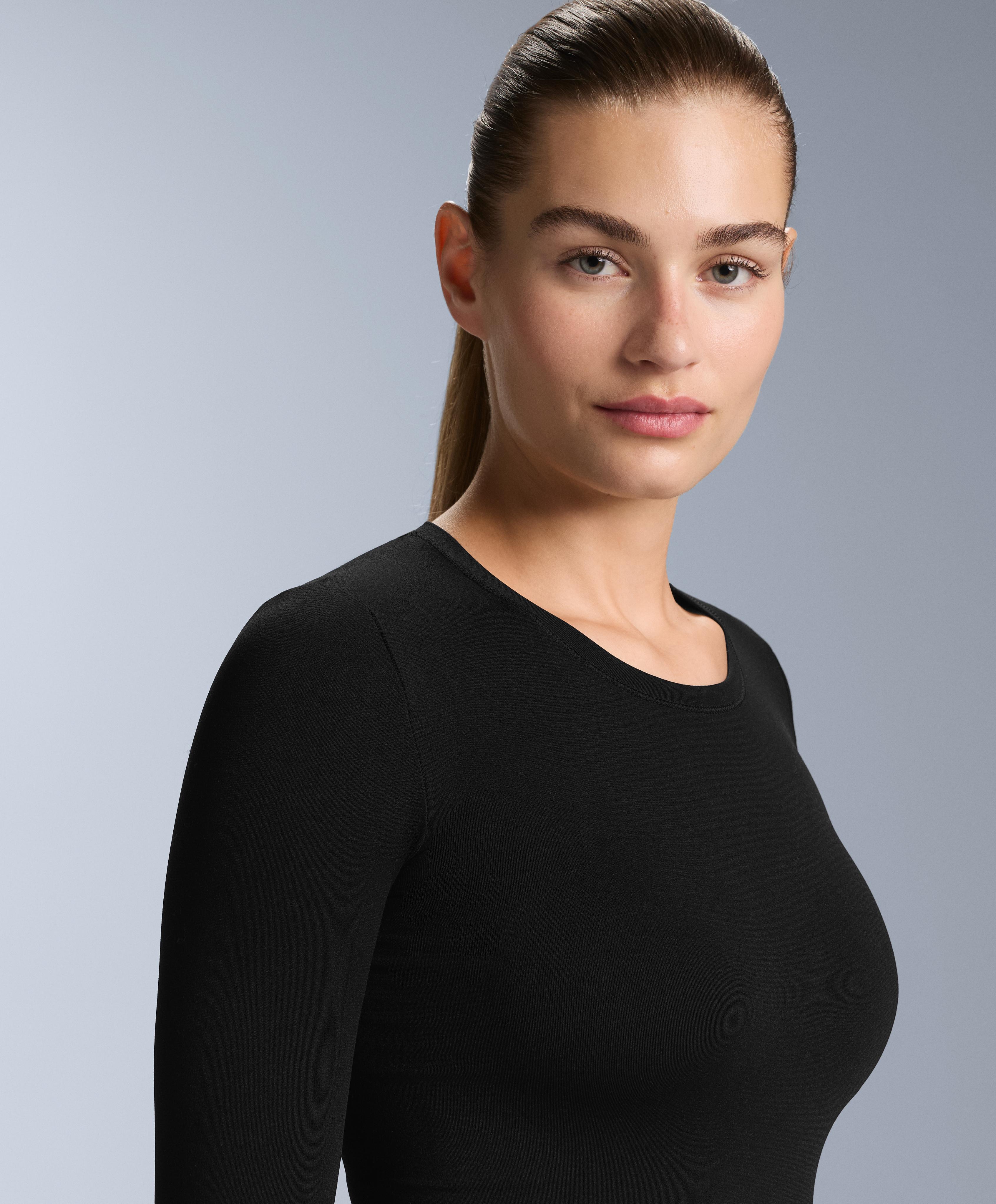 Seamless thermal base layer T-shirt — BLACK