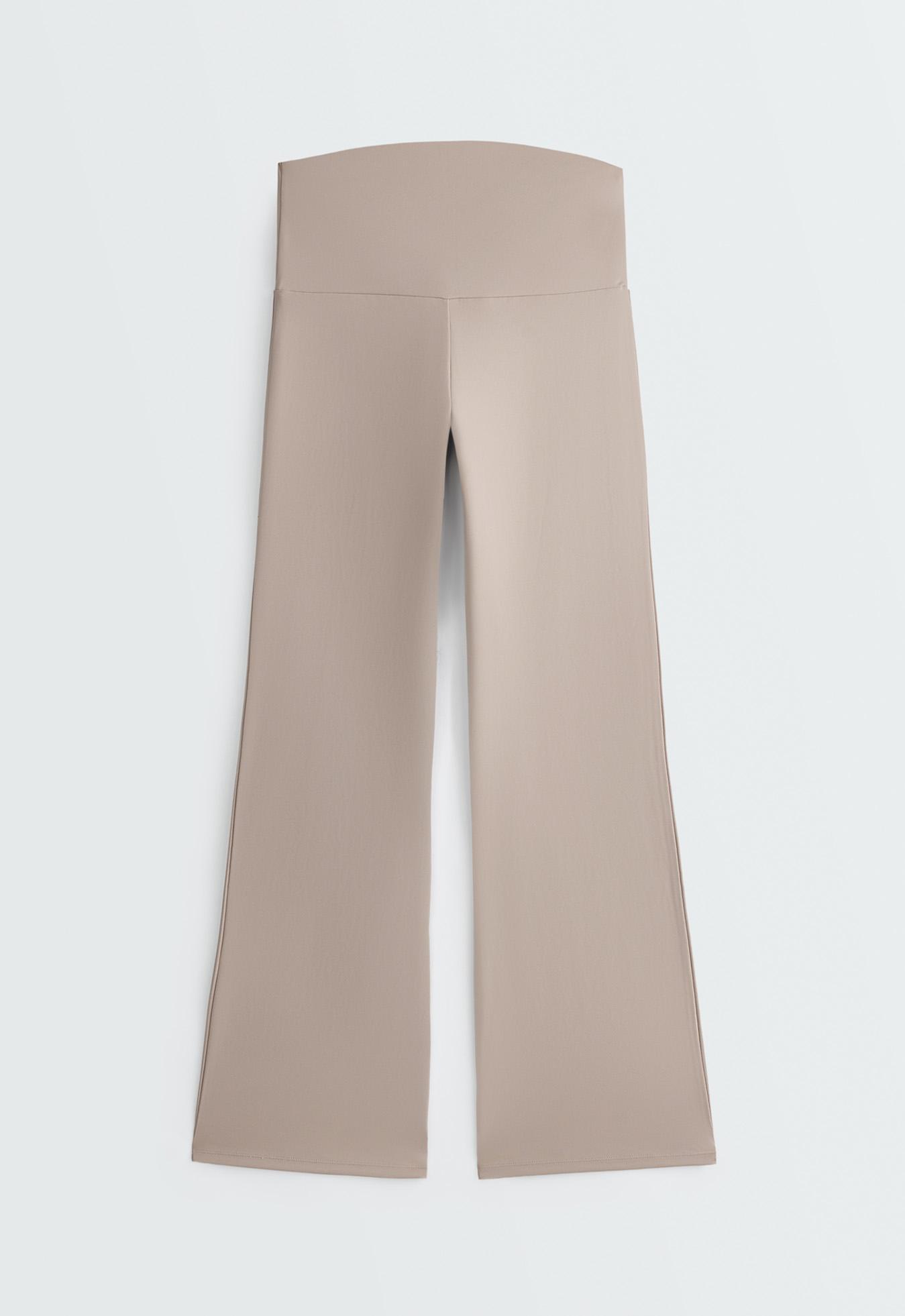 Comfortlux maternity straight-leg trousers — LIGHT STONE (alternate view)