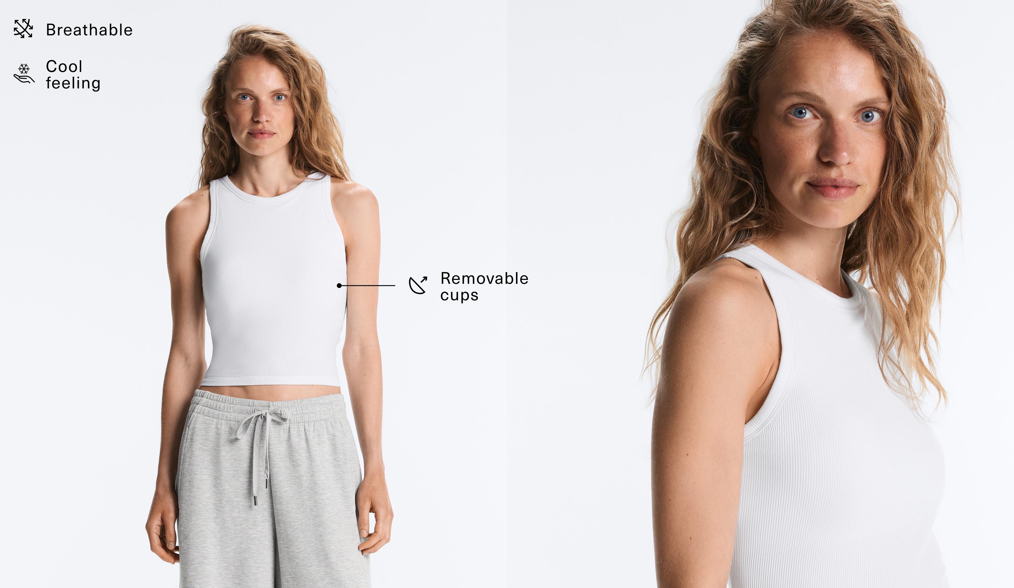 تانك توب طويل مضلع بمزيج المودال