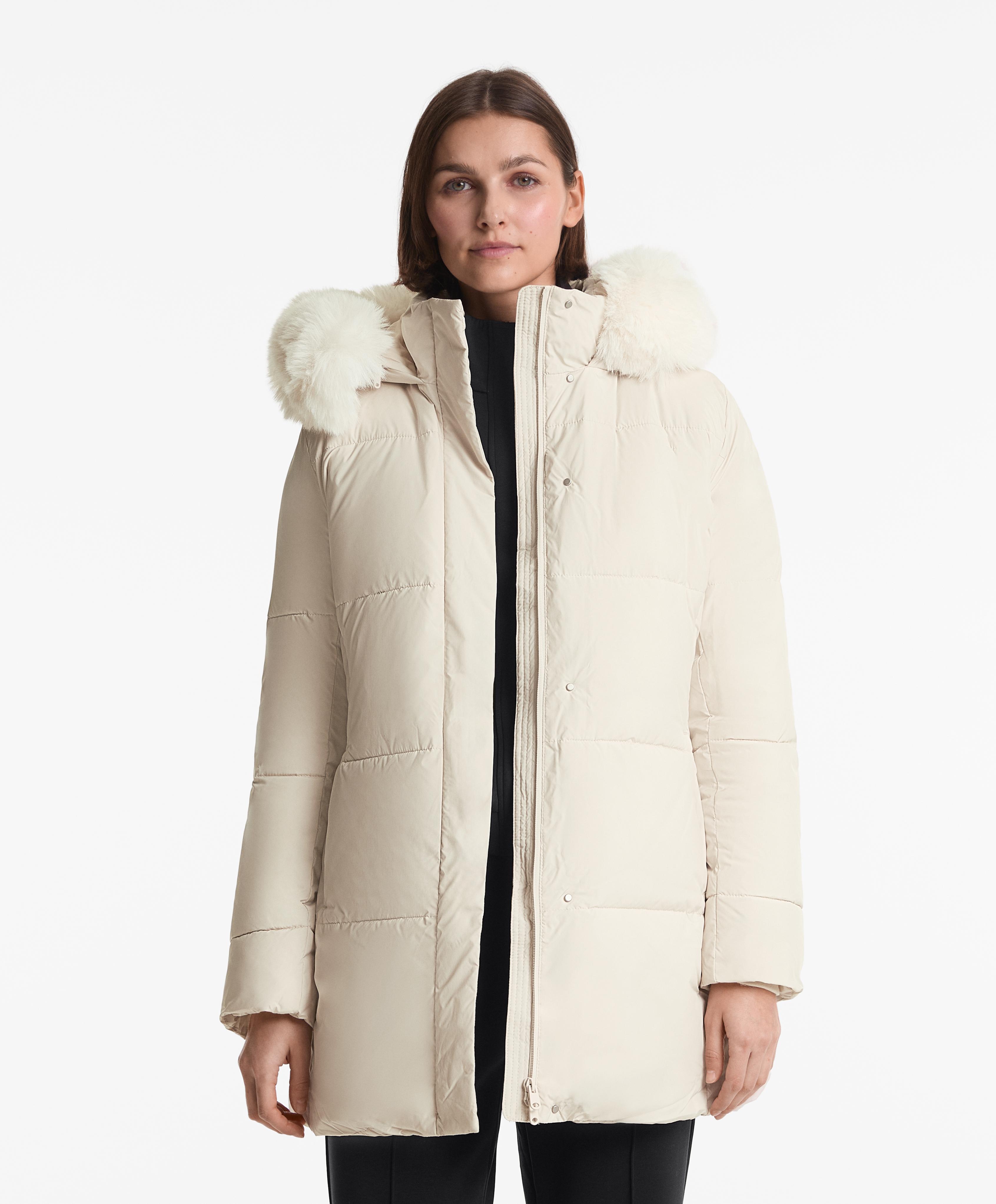 Oysho Zalando Fleece Pullover Oysho Parka Beige Water-repellent