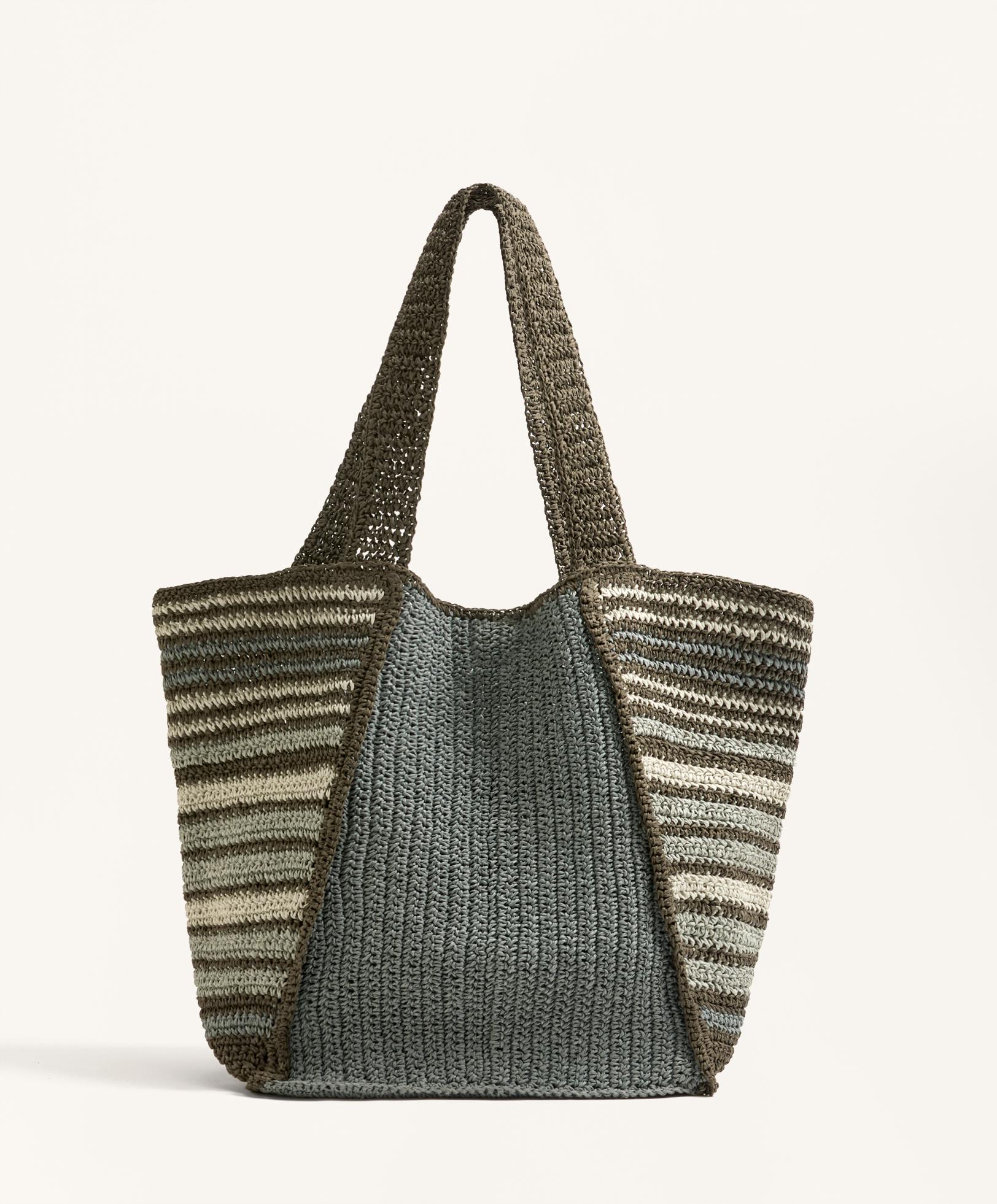 Striped shopper bag