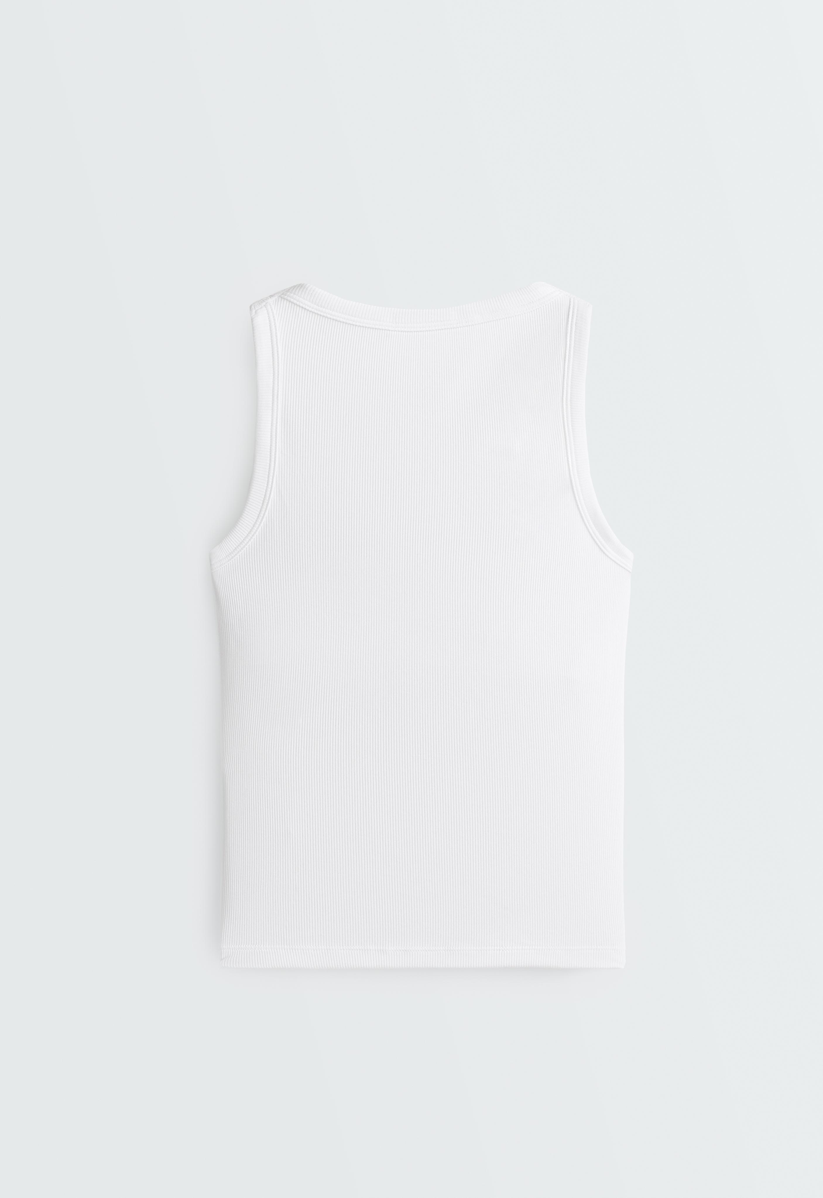 Rib modal blend tank top — WHITE