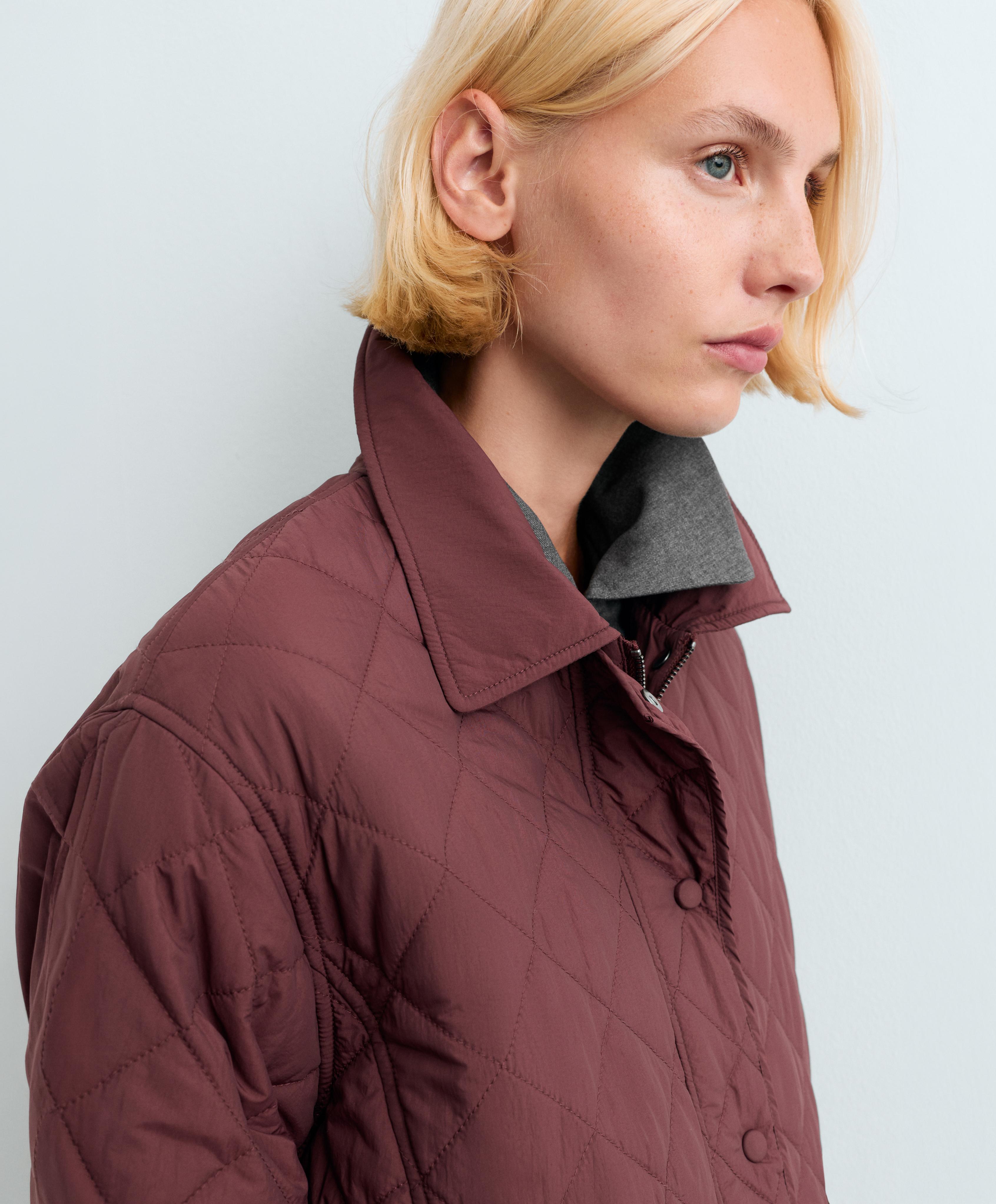FELLEX® AEROGEL midi boxy padded jacket — BURGUNDY