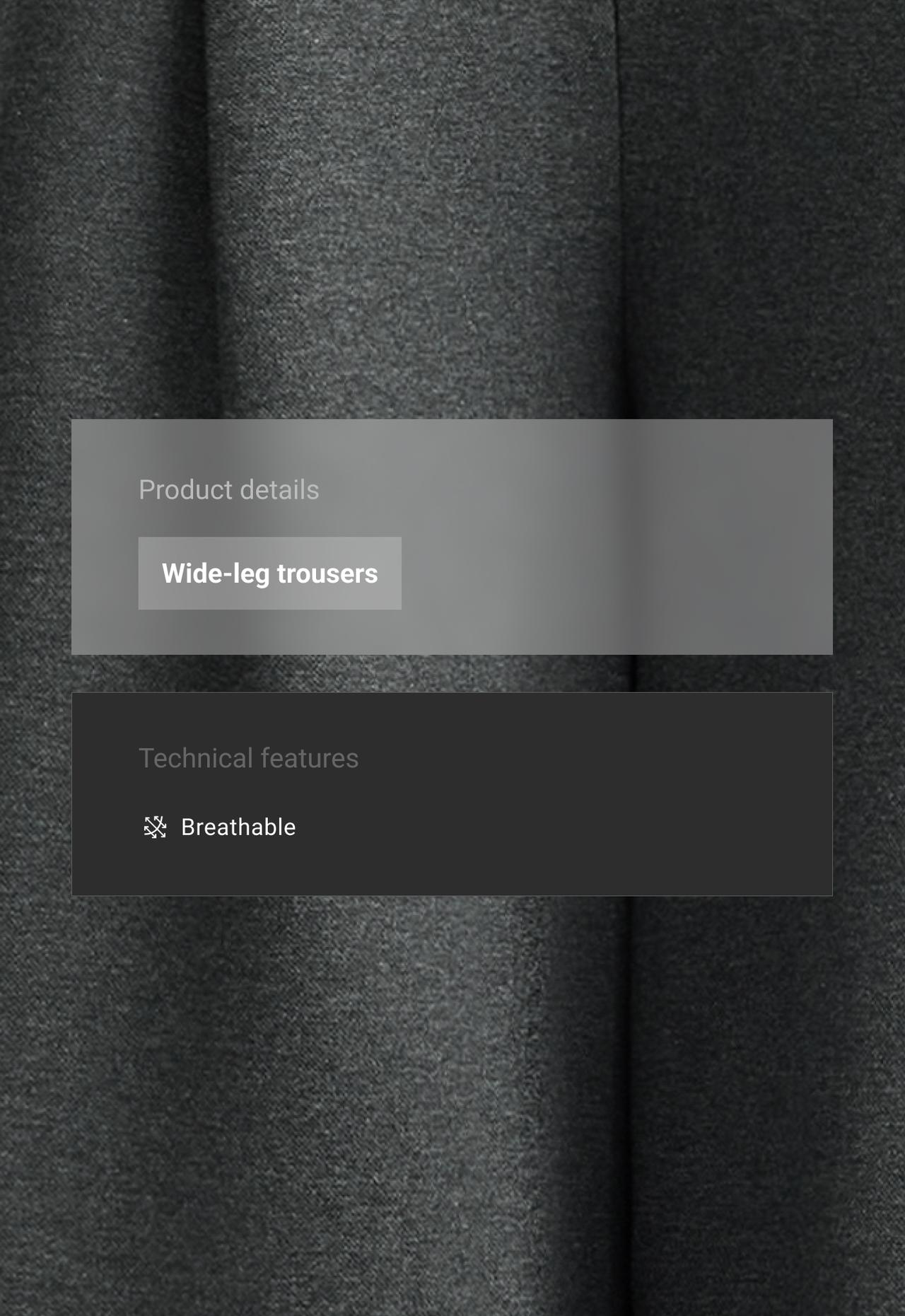Wide-leg piqué cotton trousers — DARK GREY