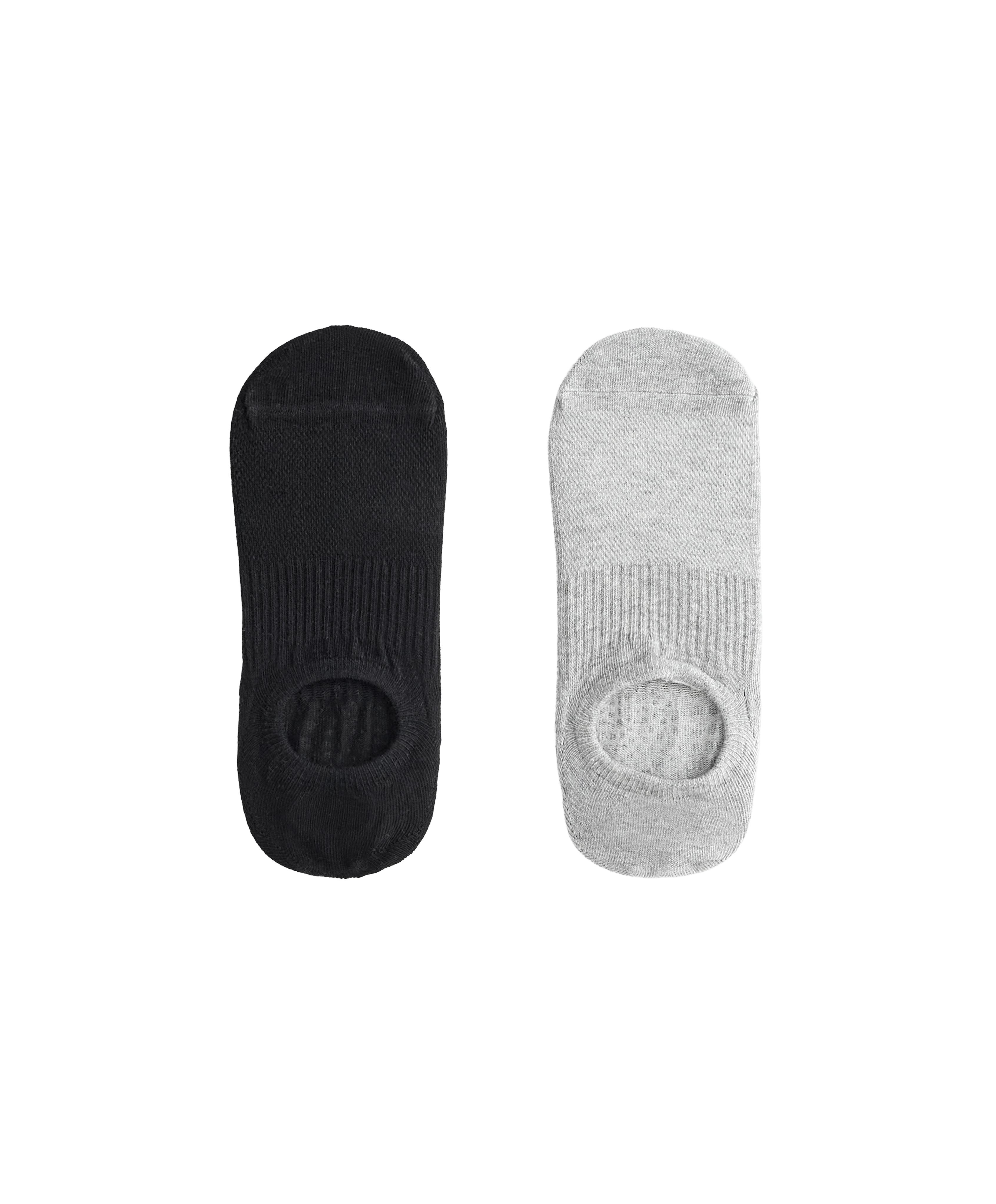 2 pairs of cotton blend yoga and Pilates socks — BLACK