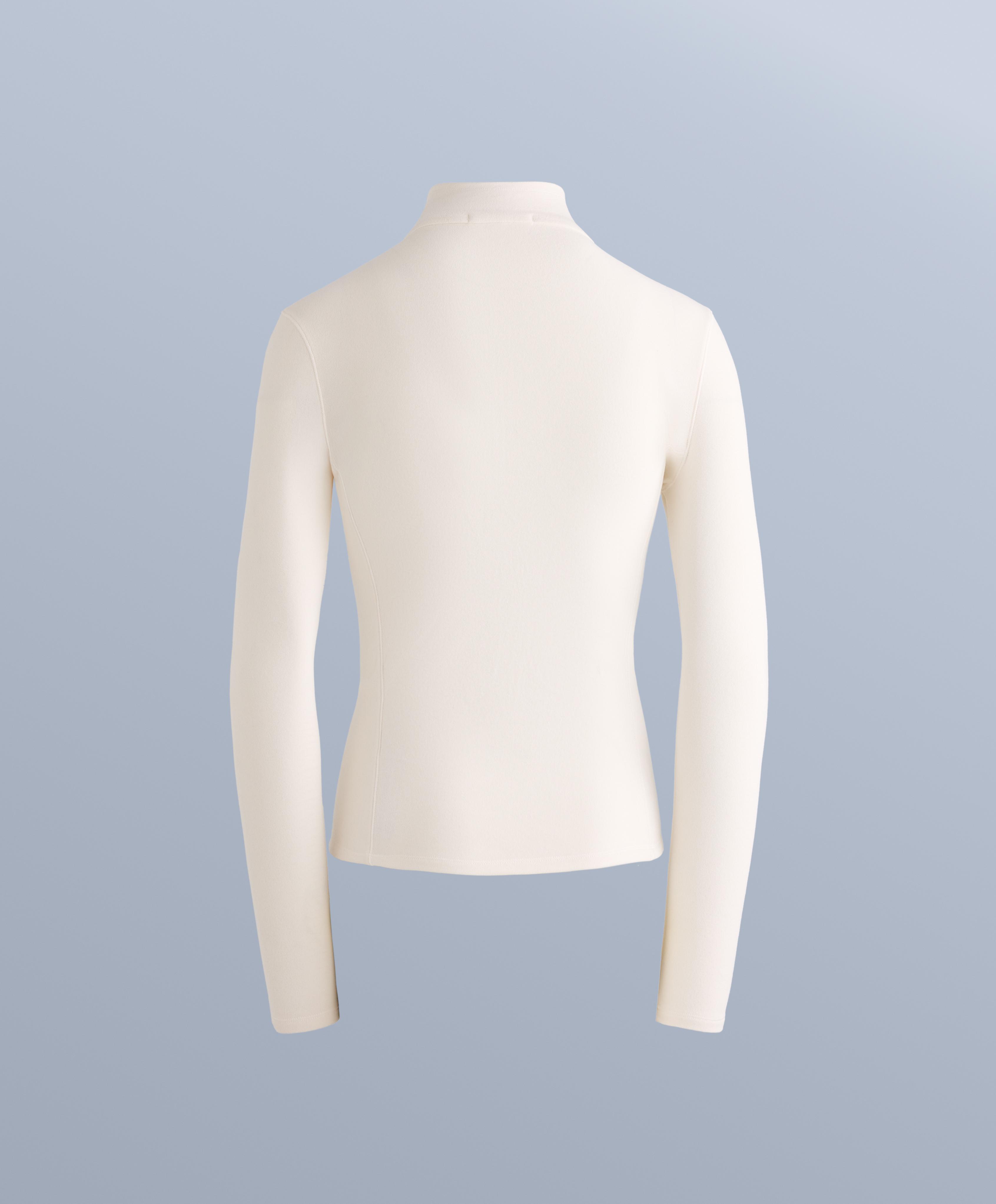 Half-zip polar thermal base layer T-shirt — PALE ECRU