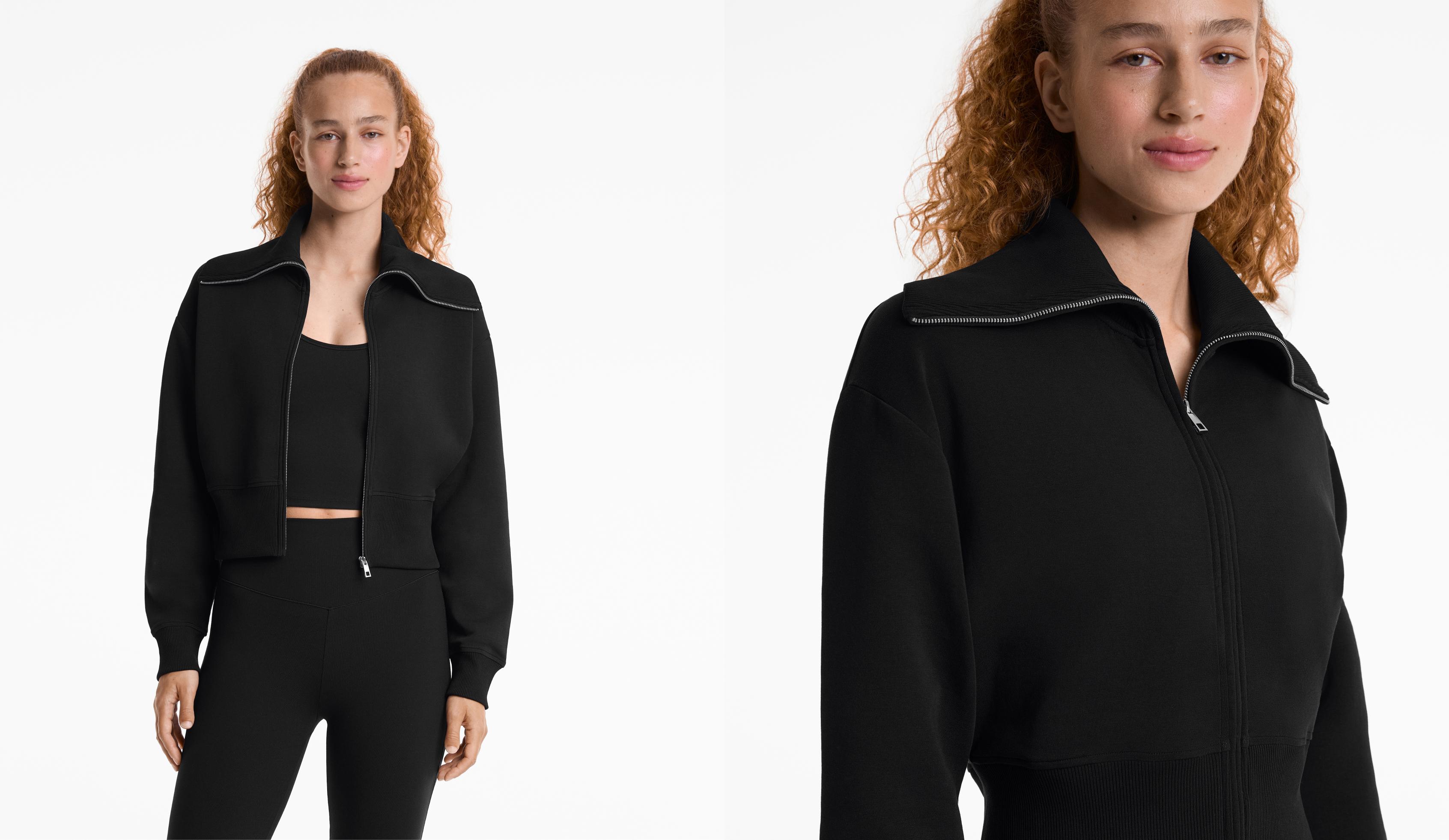 Jacke mit Stehkragen aus Baumwollmischung