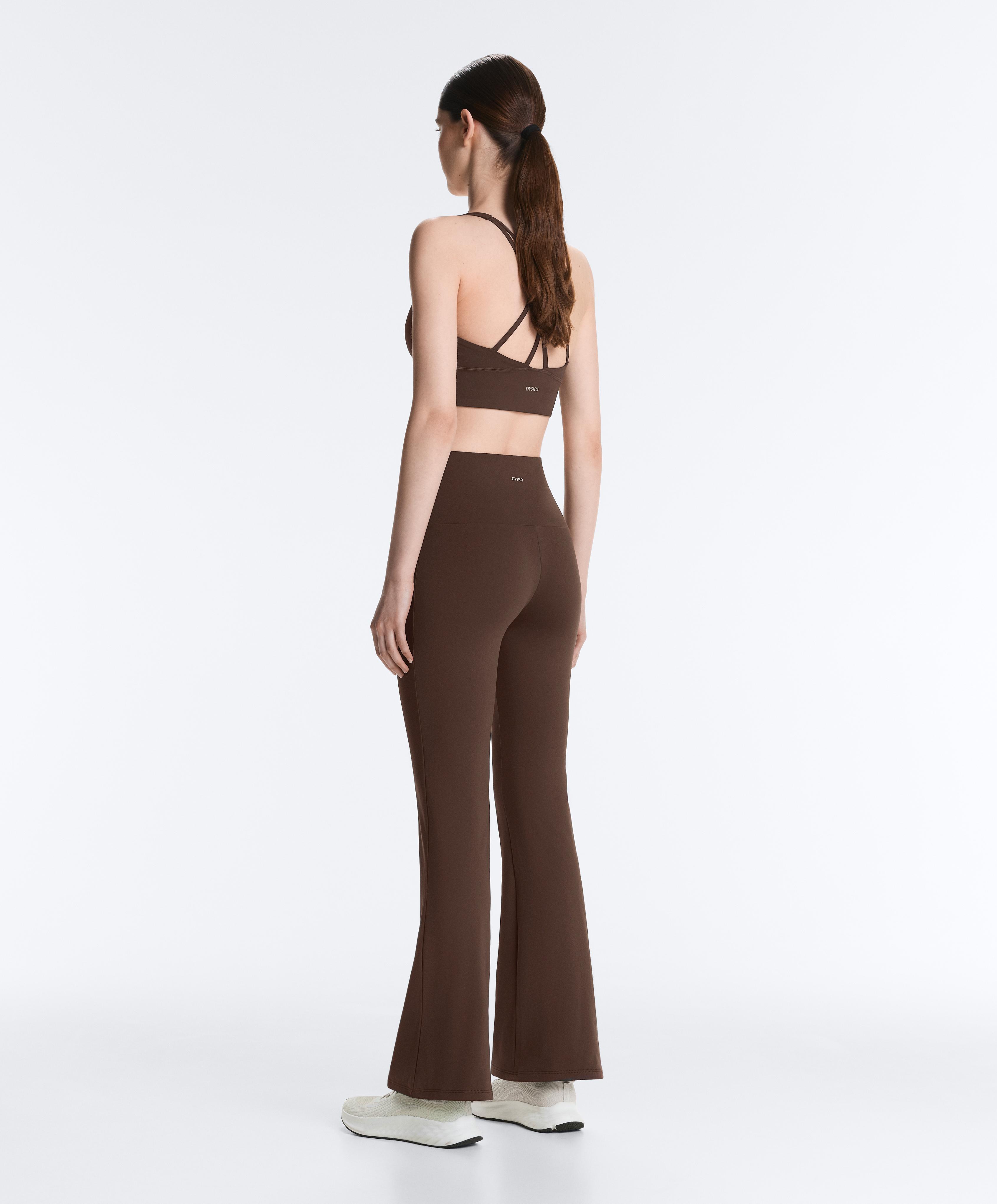 High-rise Comfortlux flare trousers — BROWN