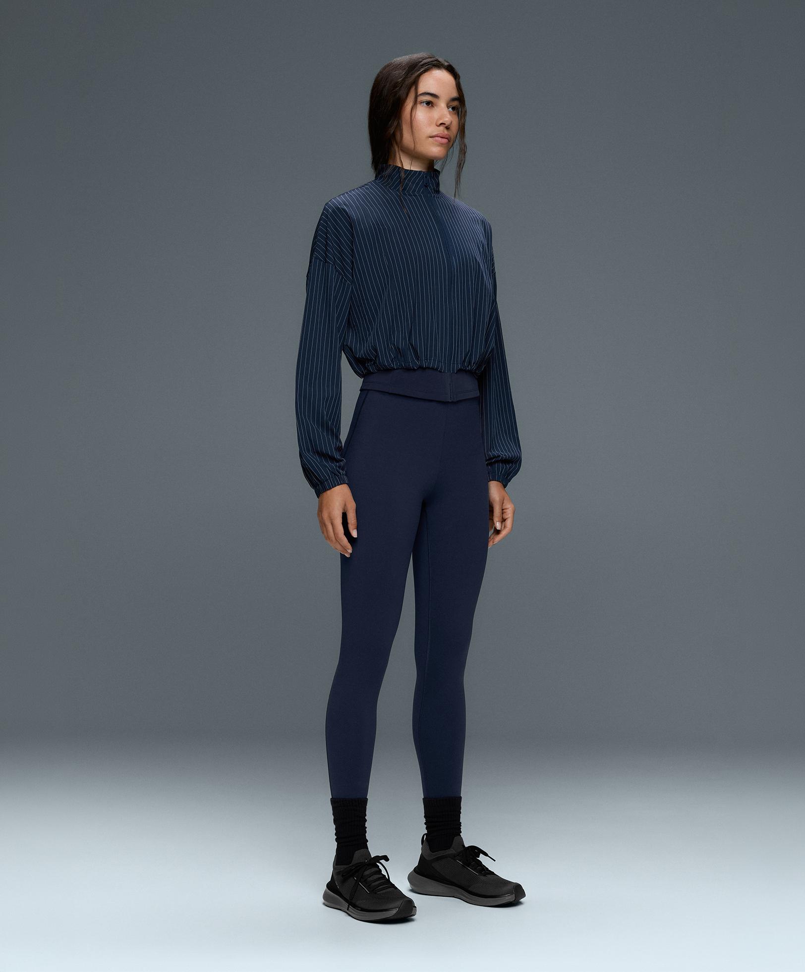 Pinstripe water-repellent technical jacket — NAVY BLUE