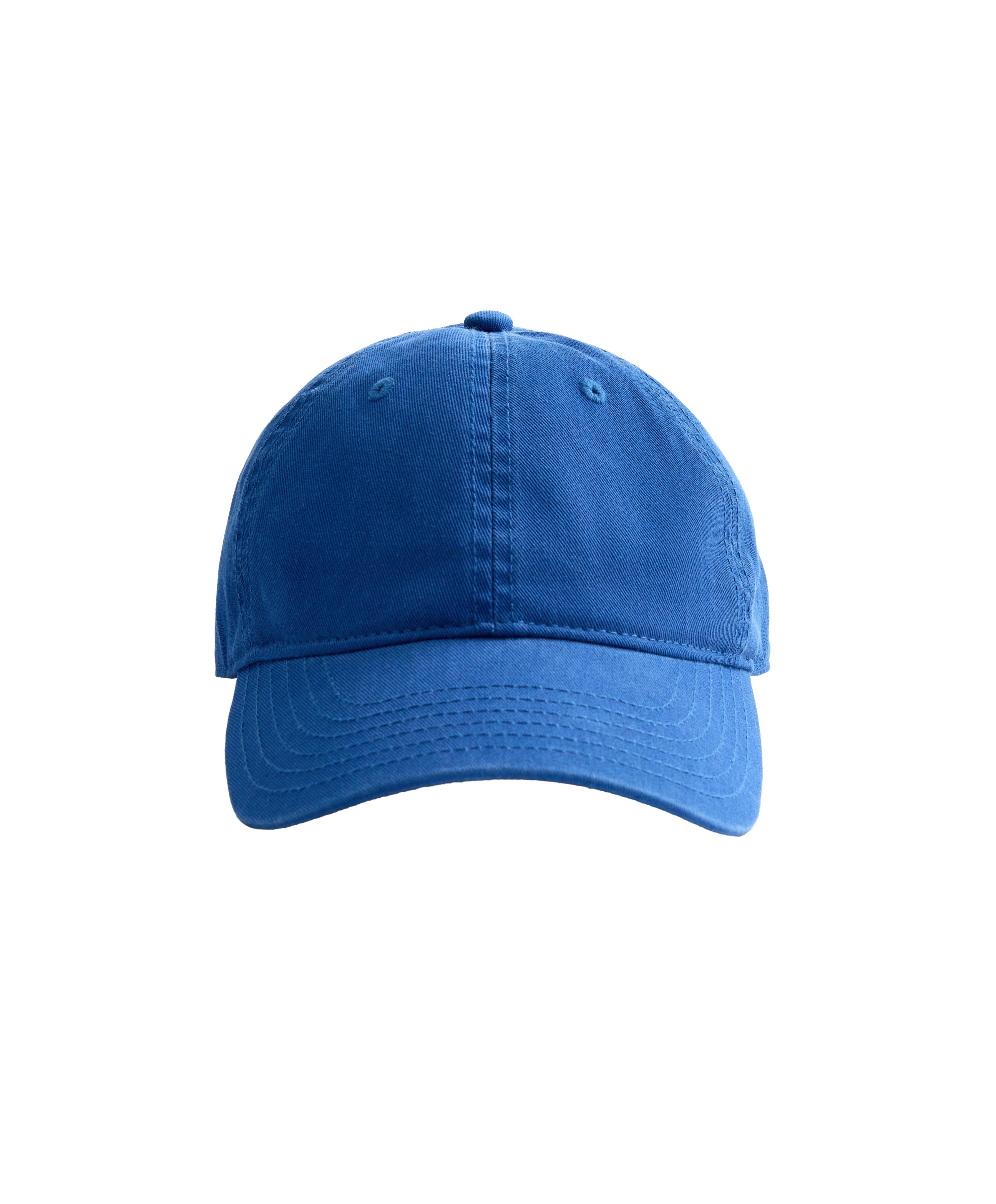 Washed-effect 100% cotton cap — COBALT