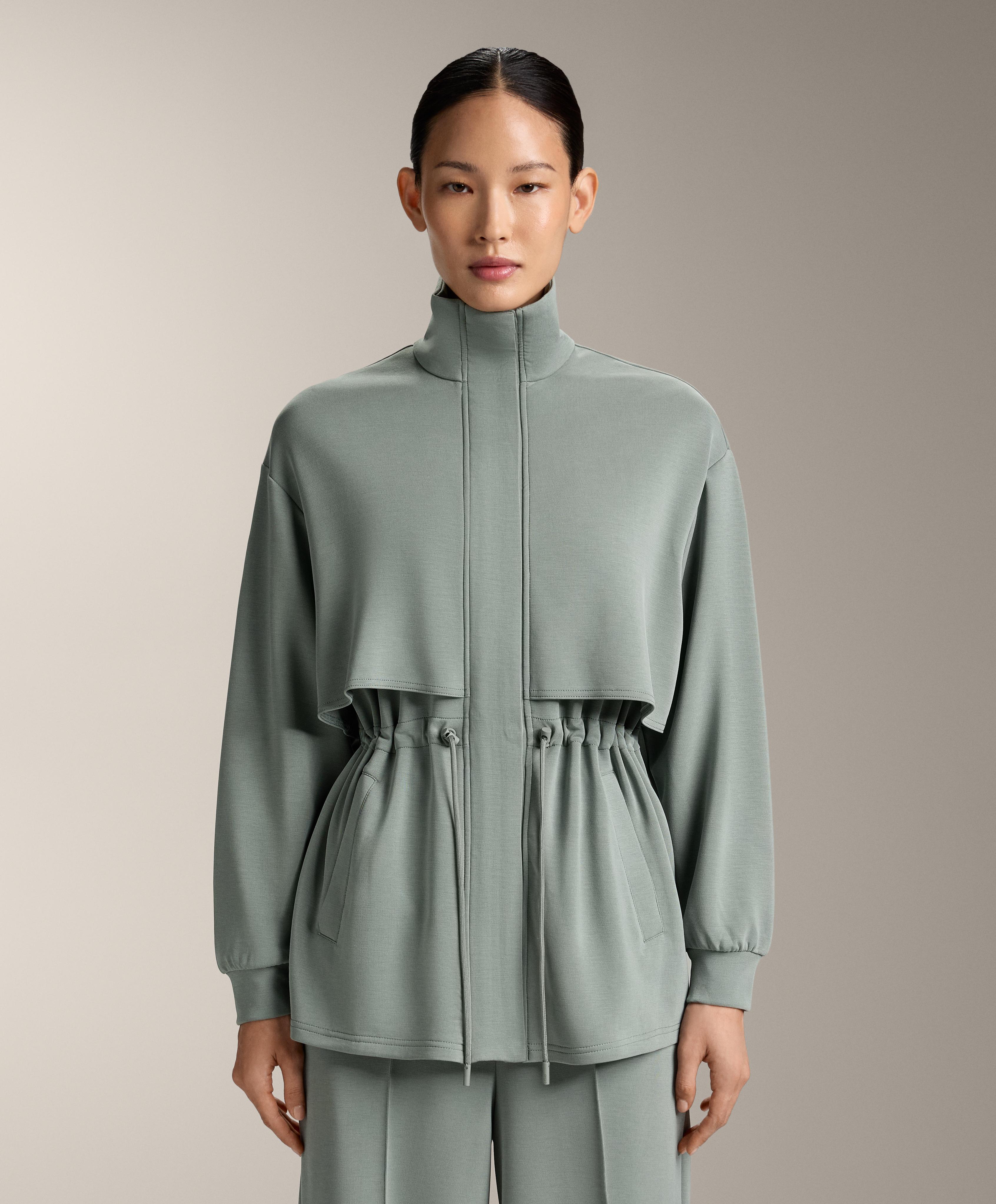 Long soft-touch jacket with modal and pockets Long soft-touch jacket with modal and pockets