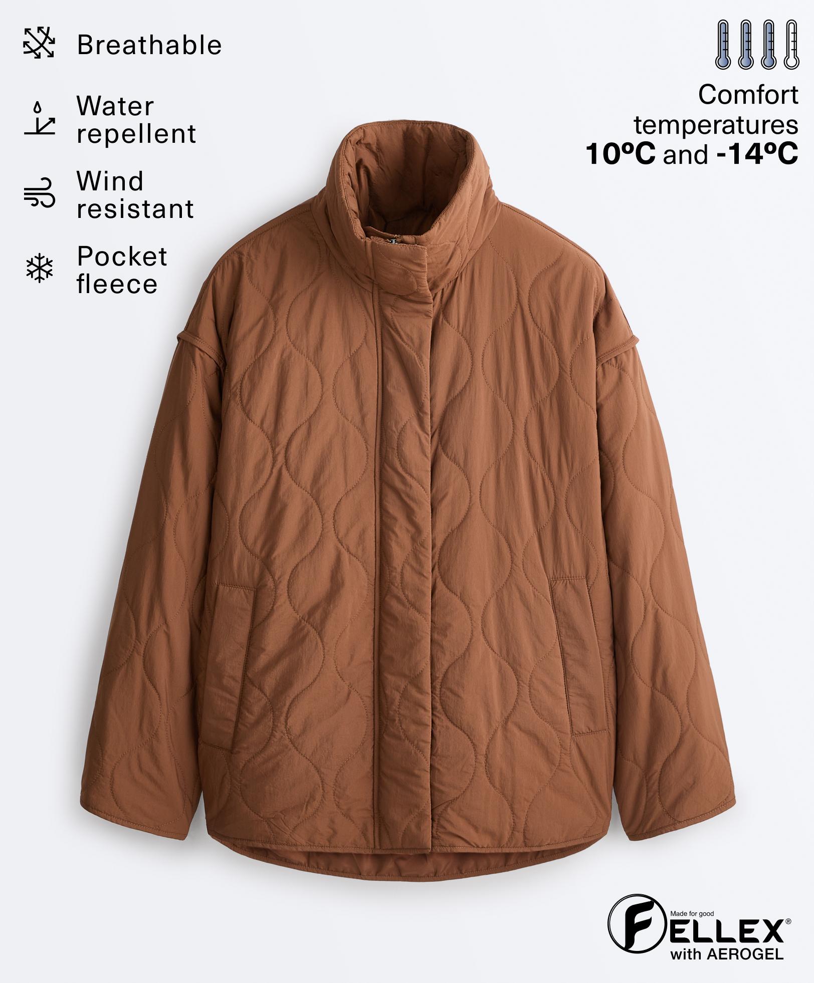 Water-repellent FELLEX® AEROGEL padded jacket — DARK BRICK