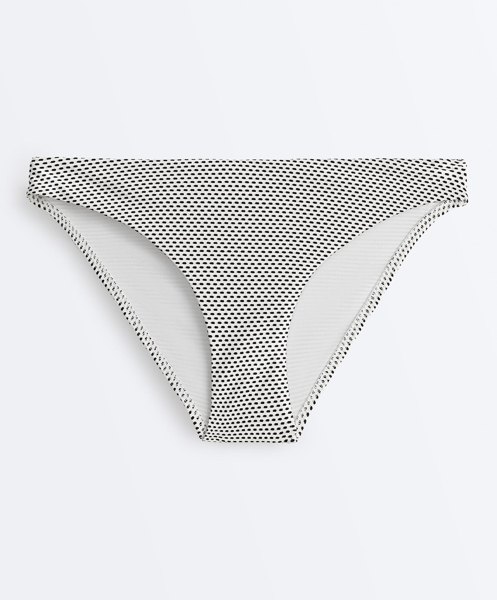 Jacquard polka dot classic bikini briefs — PALE ECRU